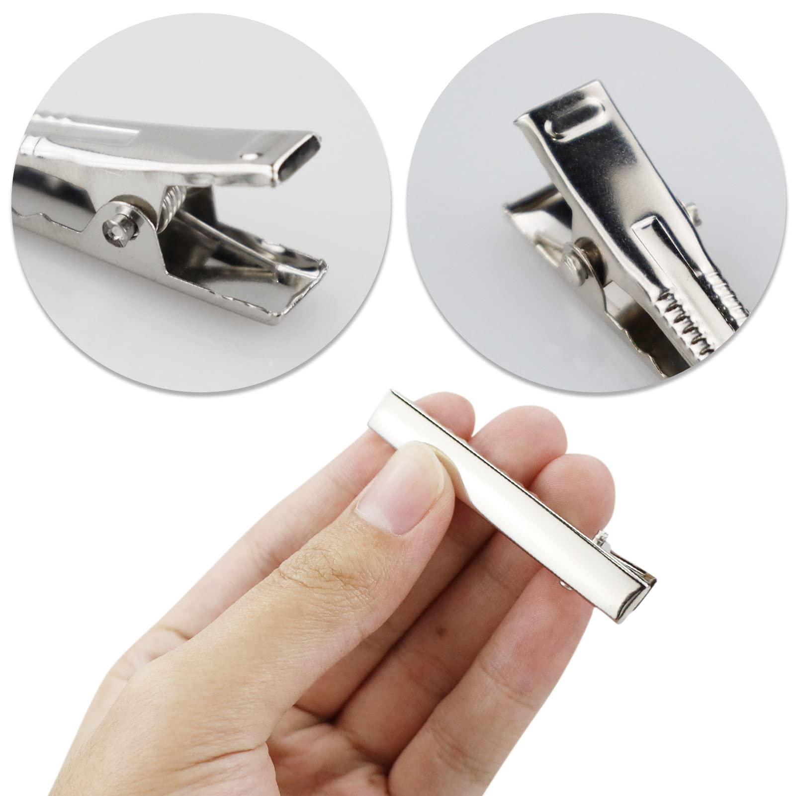 36 PCS Silver Metal Alligator Hair Clips - 3 Sizes (2.2