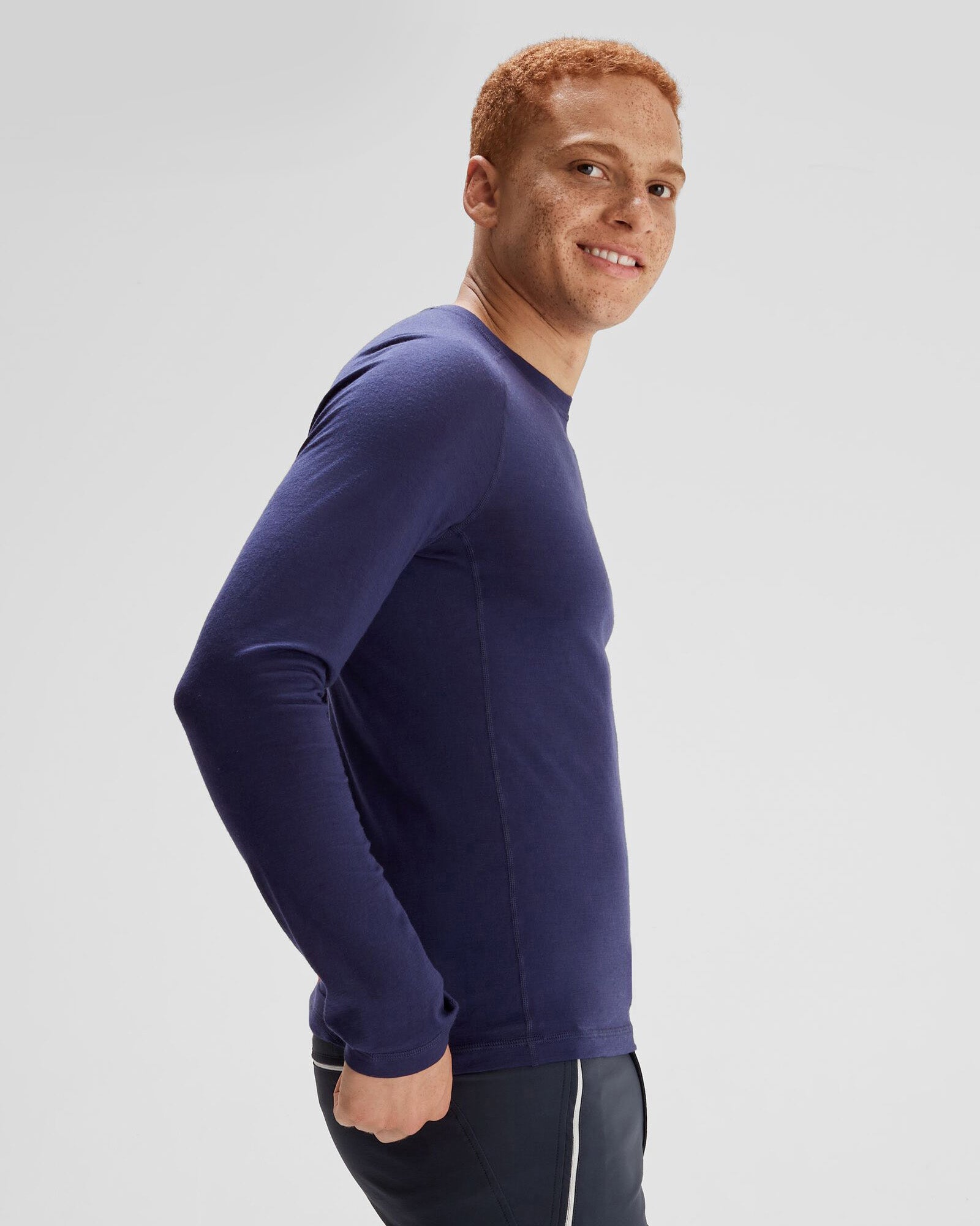 Men's K Merino 125 Baselayer Top - Dark Horizon | Lightweight Merino Wool Thermal Shirt for Hiking, Skiing & Outdoor Activities