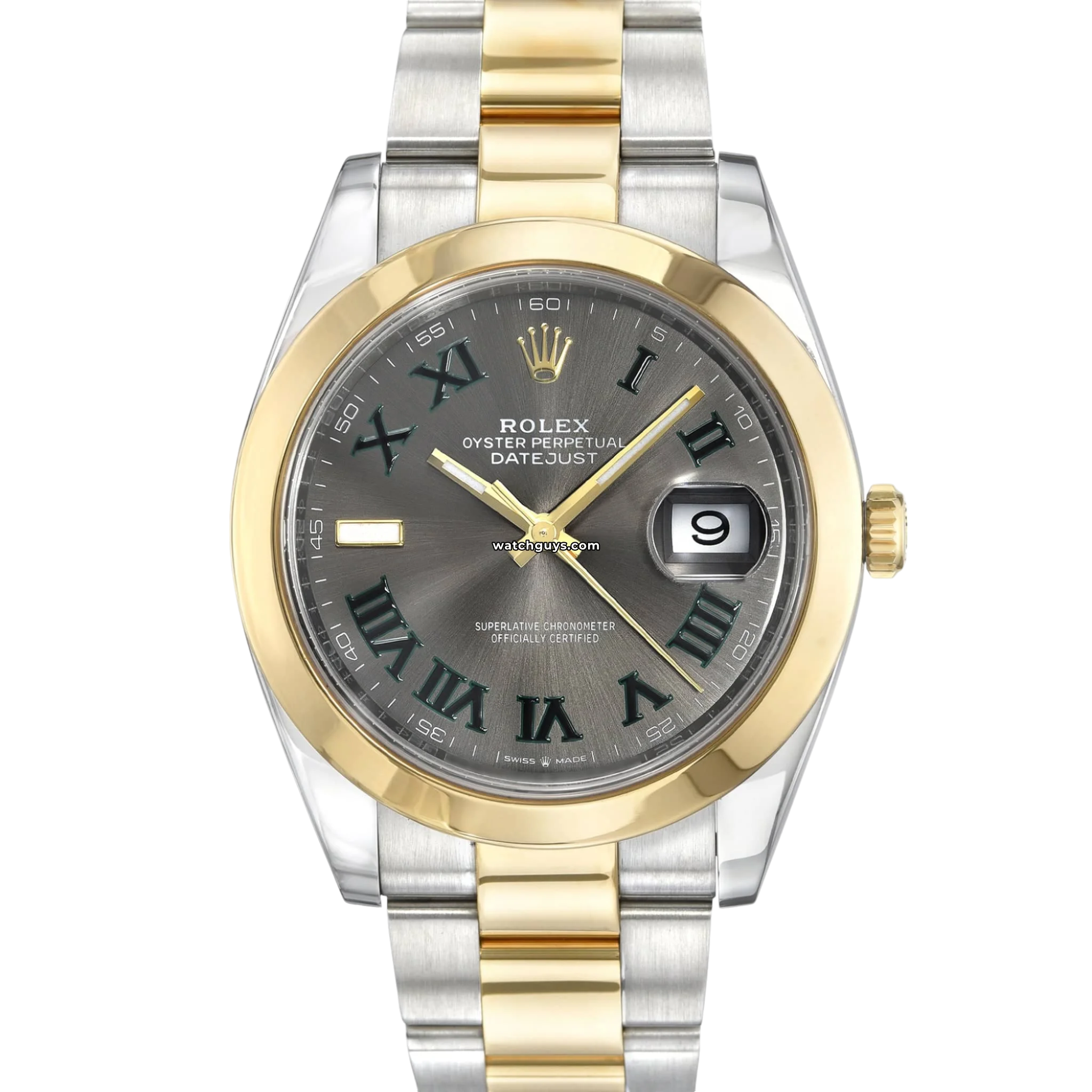 Rolex Datejust 126303 Wimbledon Men's Watch - Stainless Steel & 18K Gold, Automatic Movement, Green Roman Dial - Perfect for Business Meetings & Luxury Events