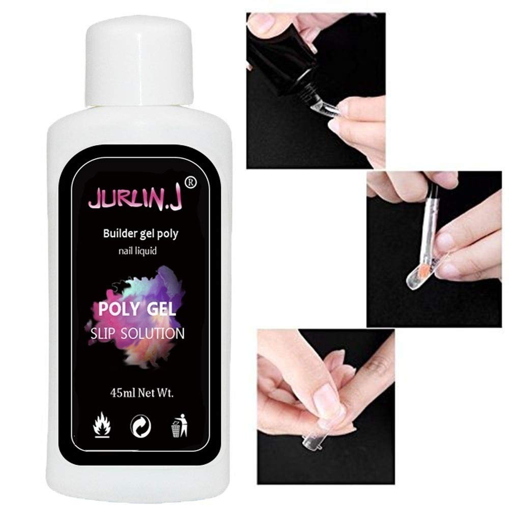 3pcs Poly Gel Nail Liquid Slip Solution 45ml - Professional Nail Glide Solution for Poly Gel, Acrylic & Builder Gel Extensions | Easy Soak-Off Application | Perfect for Salon & Home Nail Art DIY