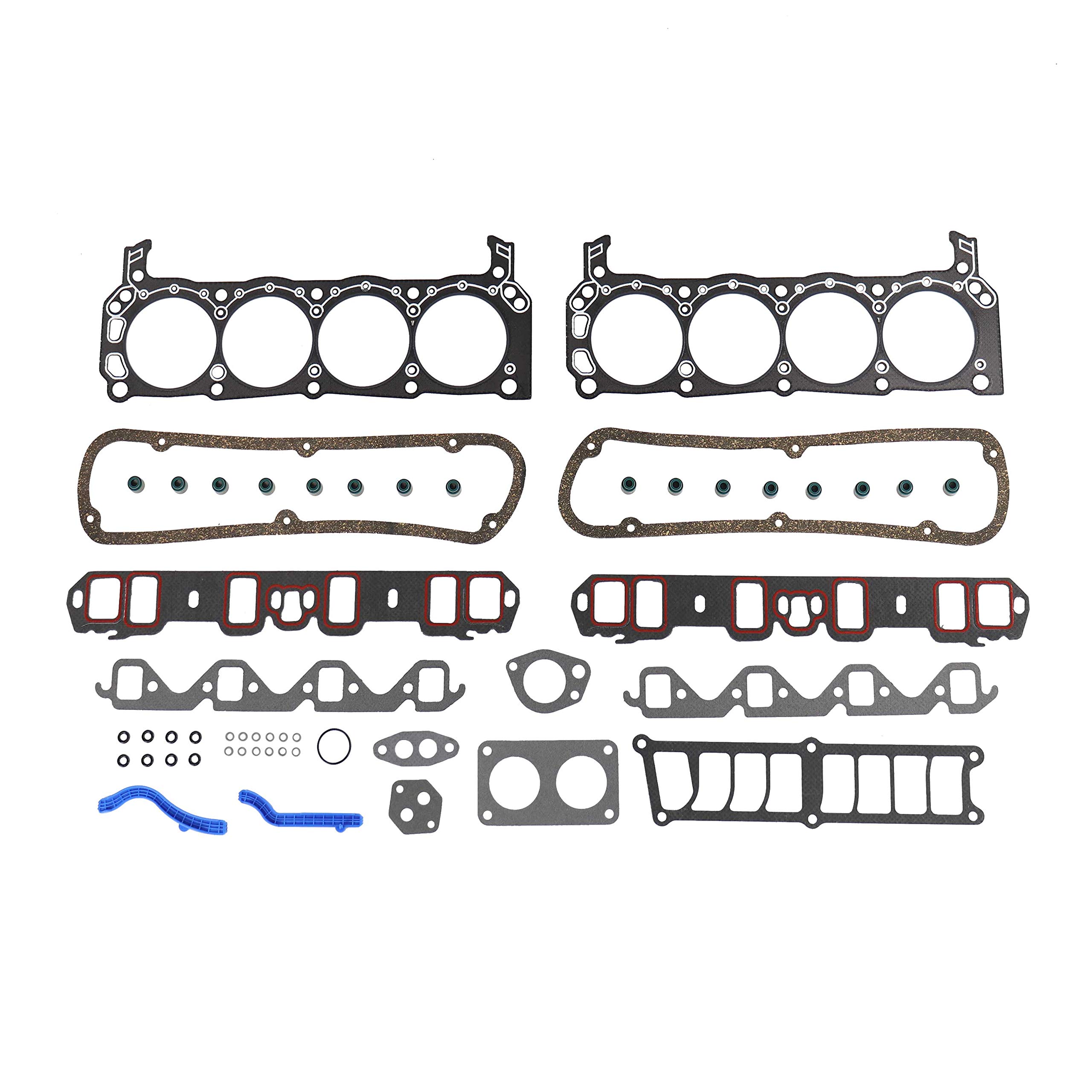 DNJ HGB4113 Cylinder Head Gasket Set with Head Bolt Kit - Compatible with 1992-1996 Ford Bronco, E-150 Econoline, E-150 Econoline Club Wagon 5.0L V8 302cid Engine - Perfect for Engine Rebuilds & Repairs