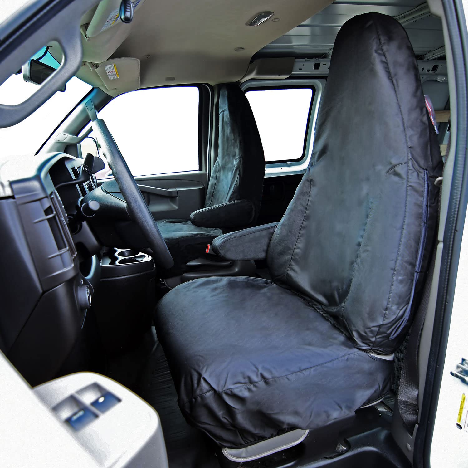 Premium Waterproof Custom Seat Covers for GMC Savana Front Pair - Tailored Fit, Durable Black Neoprene Material | Perfect for Work Trucks, Family Road Trips & Outdoor Adventures