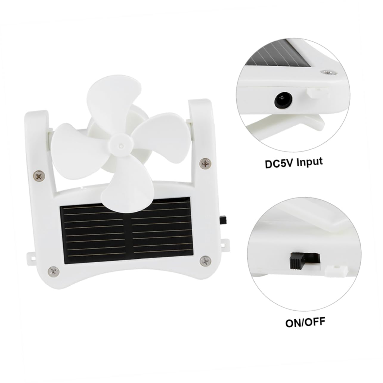 Solar Powered Cooling Fan Hat with Mini Clip-on Fan - Portable Outdoor Camping & Travel Gear for Sun Protection & Cooling - USB Rechargeable, White, Perfect for Kids & Adults