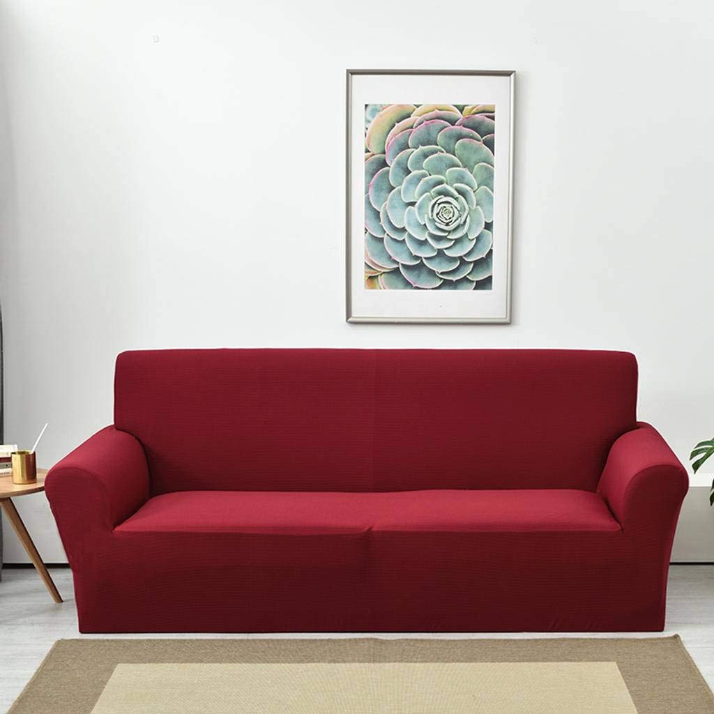 MO&SU Waterproof Stretch Elastic Sofa Slipcover with Armrests - Non-Slip Jacquard Furniture Protector for 1/2/3/4 Cushion Couches (190-230cm, Red) - Perfect for Living Room, Family Room & Pet-Friendly Homes