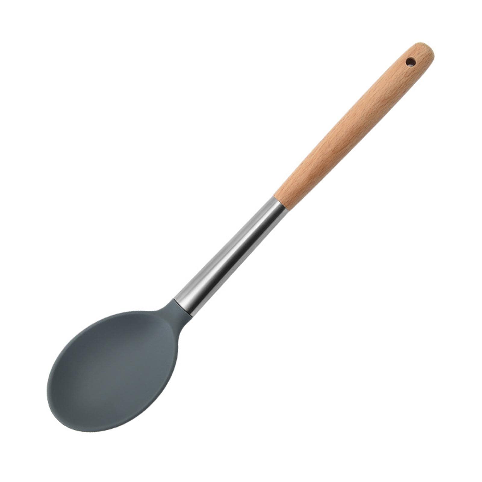 Premium Silicone Cooking Utensil Set - 6-Piece Non-Stick Kitchen Tools with Beech Wood Handles (Spatula, Slotted Spoon, Whisk) - Perfect for Baking, Frying & Everyday Cooking