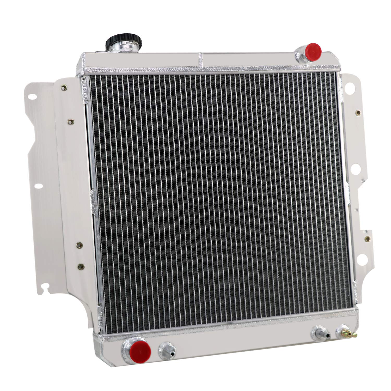High-Performance 4-Row Aluminum Radiator for Jeep Wrangler YJ TJ (1987-2006) - Compatible with 2.4L 2.5L 4.0L 4.2L Engines - Includes Electric Fan Relay - Perfect for Off-Roading & Extreme Weather Conditions
