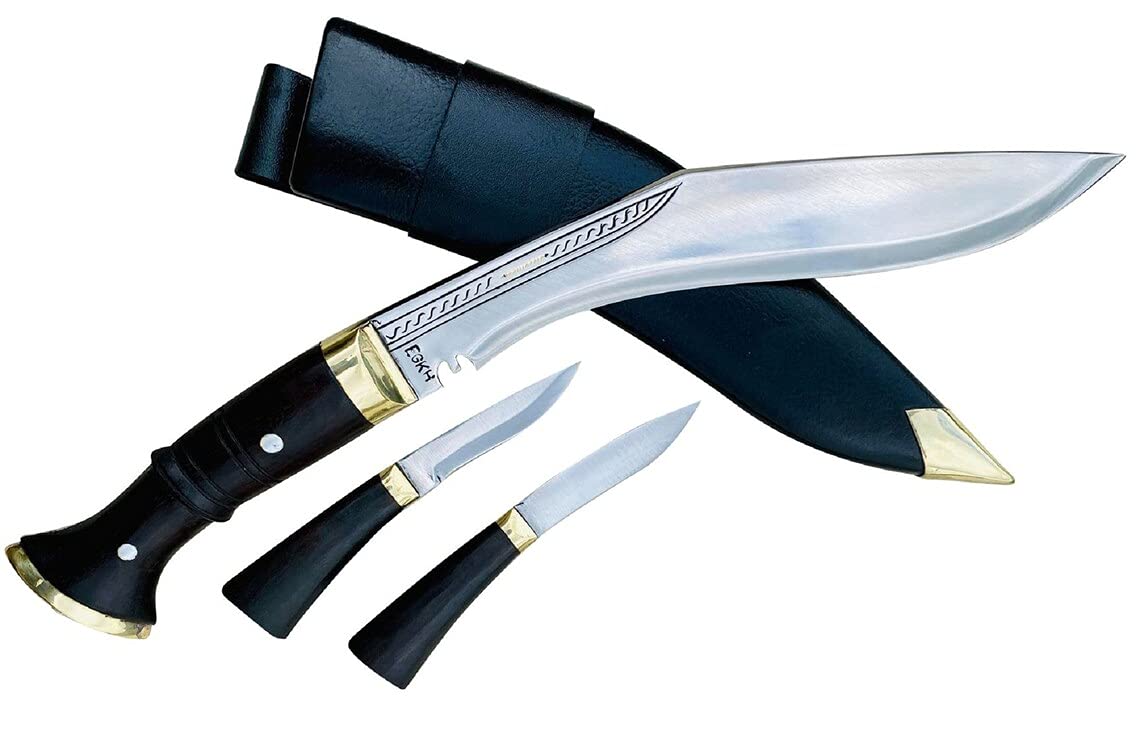 10 Inch Traditional Panawal Kukri Knife - Handmade Hunting Khukuri from Nepal - Sirupate Design - Ready to Use for Outdoor Survival, Camping & Bushcraft