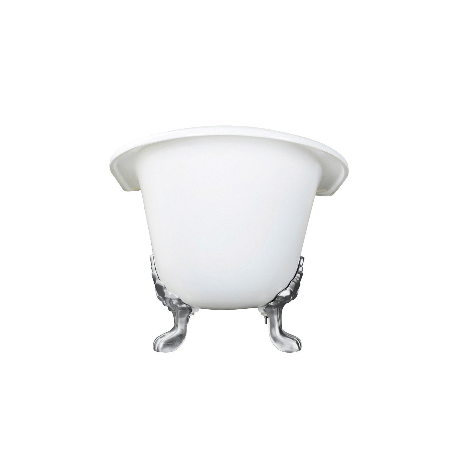 Aqua Eden 61-Inch White Cast Iron Oval Double Slipper Clawfoot Bathtub with 7-Inch Faucet Drillings & Polished Chrome Finish - Vintage Bathroom Centerpiece for Luxury Spa Experience