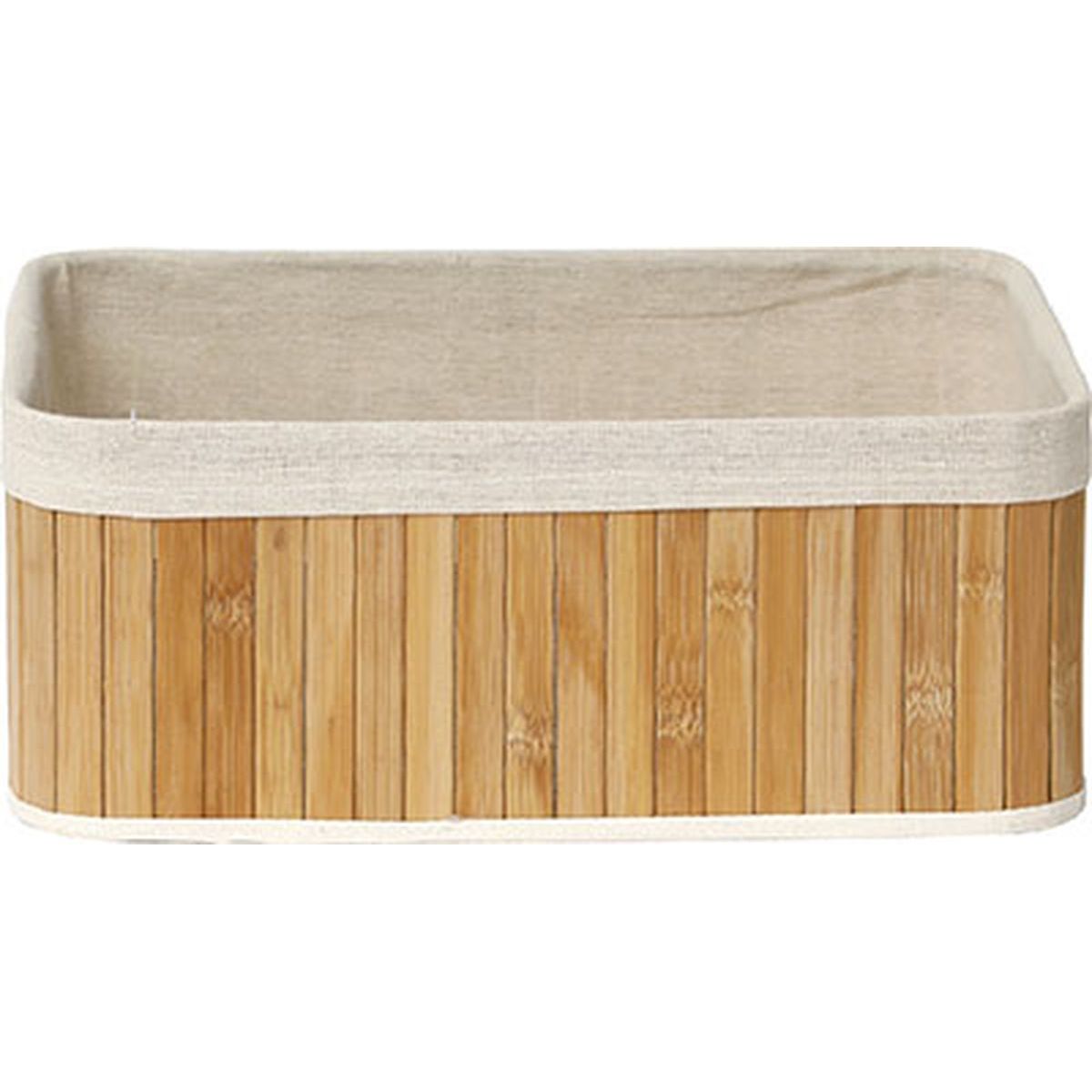 Natural Bamboo Basket with Linen Fabric - Eco-Friendly Storage Organizer for Home, Kitchen, Bathroom - Multiple Sizes Available (Small, Medium, Large) - Perfect for Fruits, Vegetables, Toys & Laundry Organization