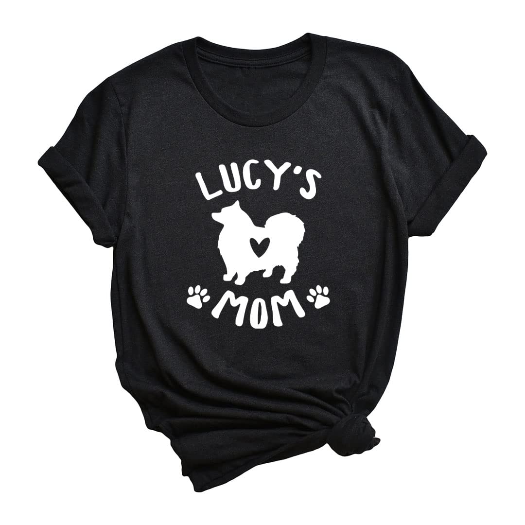 Custom Keeshond Mom T-Shirt with Name - Cute Dog Lover Gift for Women - Perfect for Mother's Day, Birthday & Dog Owner Appreciation