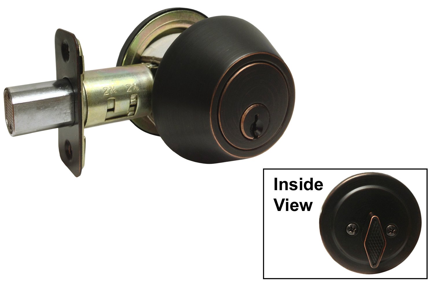 3 Sets Dark Oil Rubbed Bronze Entry Door Knob and Deadbolt Combo - Oval Egg Style Knob with Matching Single Cylinder Deadbolt, Keyed Alike - Perfect for Home Entrance, Bedroom, and Office Security