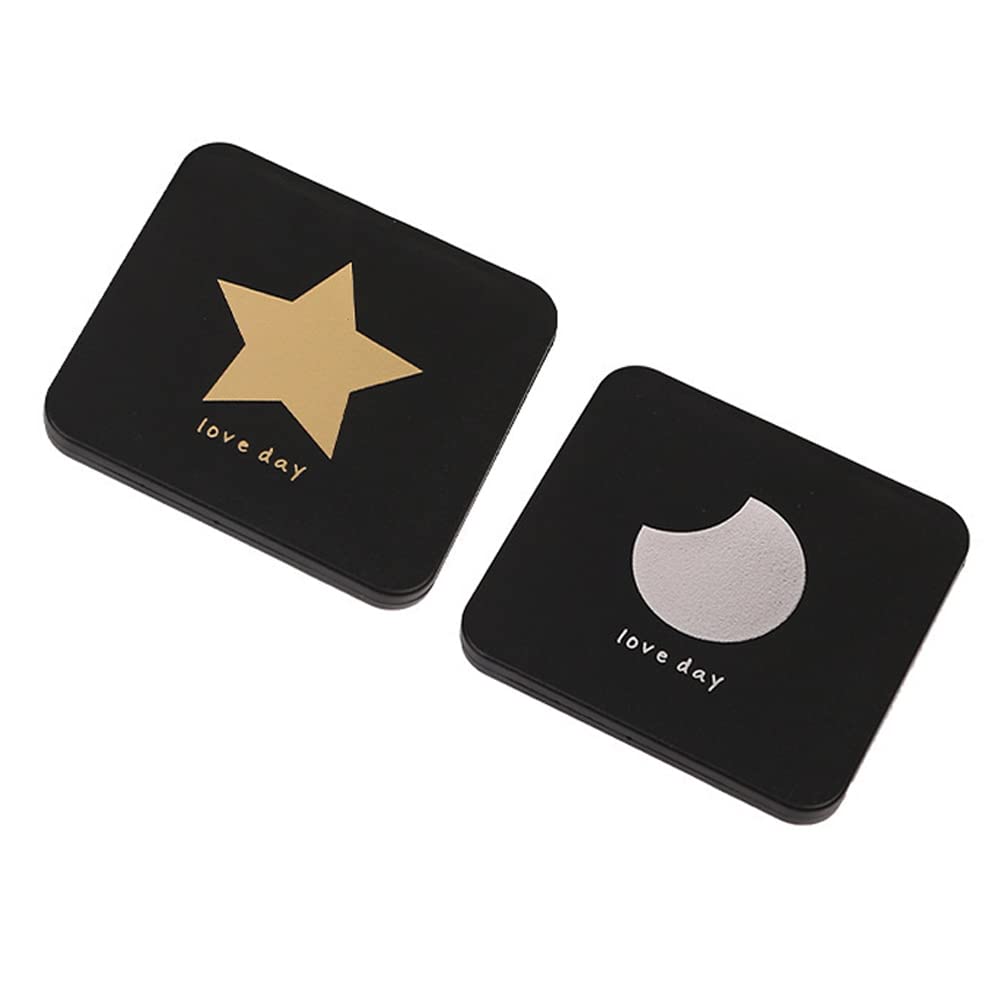 2 Pack Matt Black Plastic Compact Folding Mirror - Portable Pocket Makeup Mirror for Women & Girls | Perfect for Travel, Purse & Touch-Ups