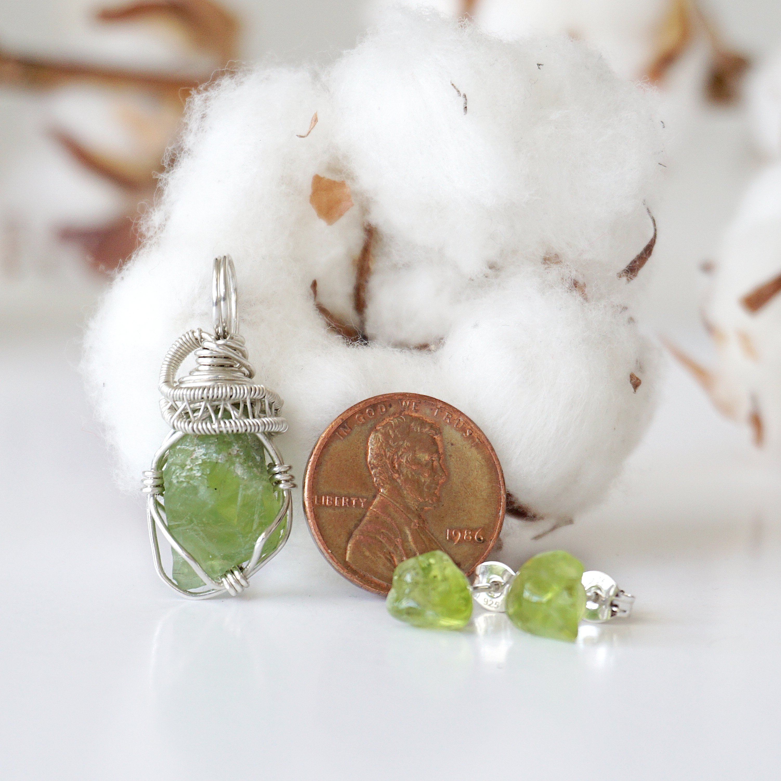 Peridot Jewelry Gift Set - Sterling Silver Earrings & Necklace for Women, Birthday & Anniversary Present | Elegant Olive Green Gemstone Accessories