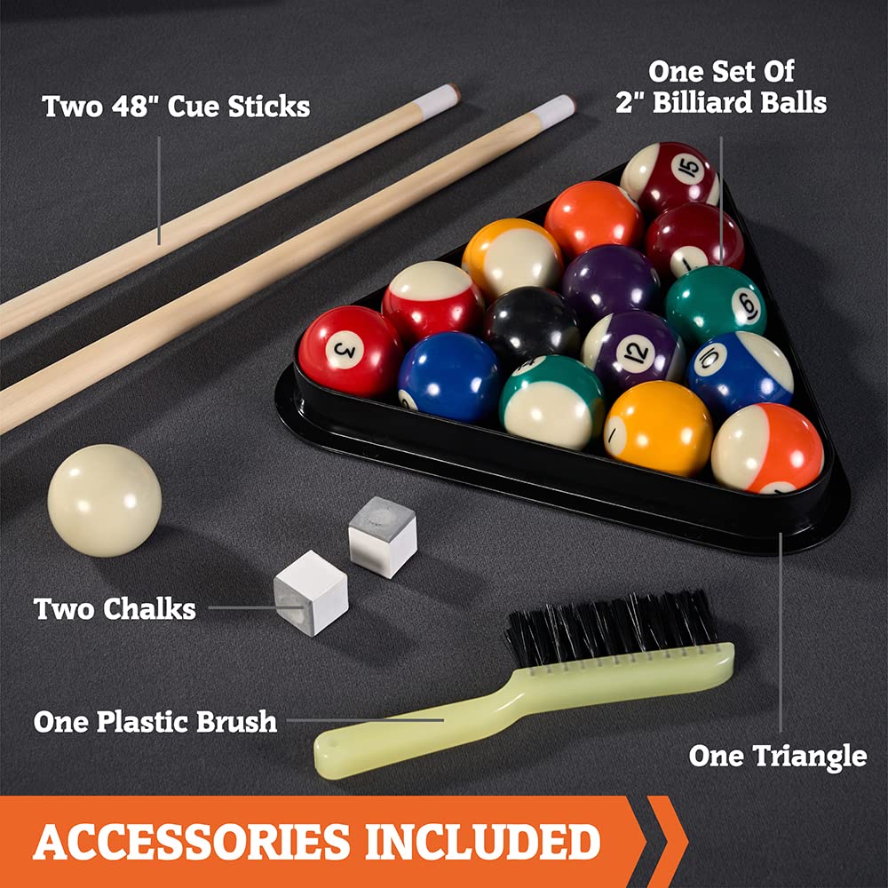 Premium Billiard Tables for Home Game Rooms - Multiple Styles & Preassembled Playfields with Complete Accessory Sets - Perfect for Family Entertainment, Man Caves & Recreation Spaces
