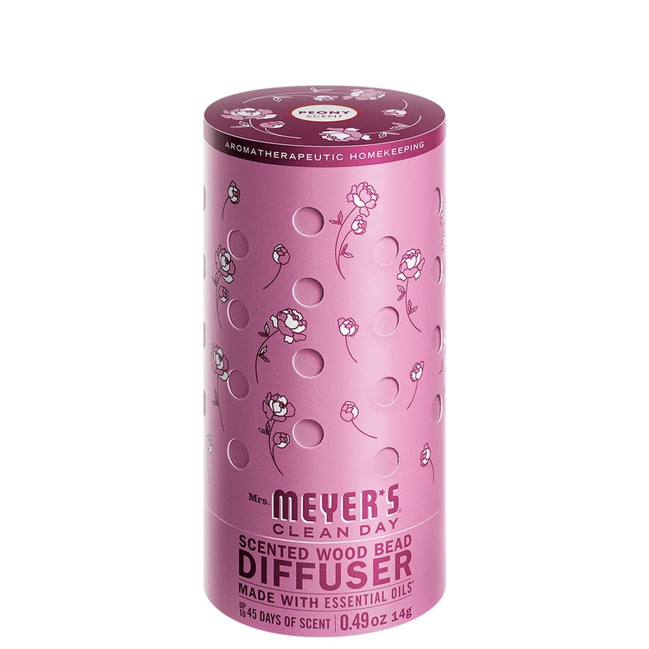 Mrs. Meyer's Clean Day Wood Bead Diffuser - Long-Lasting Peony Scented Air Freshener for Home & Office (45 Days of Fragrance, Pack of 3) | Perfect for Kitchen, Bedroom, Bathroom & Living Room Décor