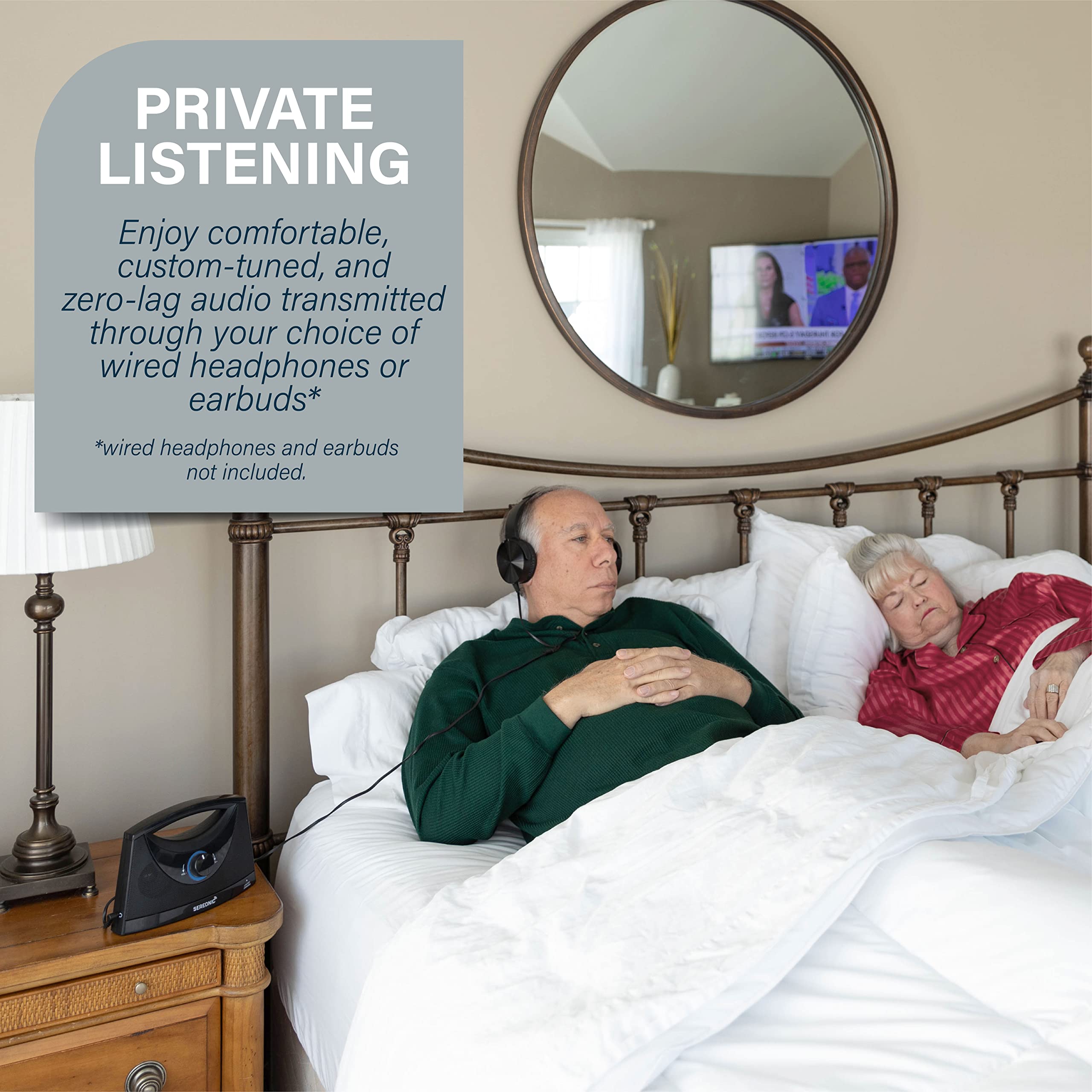 Portable Wireless TV Speakers for Smart TV - Clear Sound for Hearing Impaired & Seniors - 100ft Range - Perfect for Home Theater, Bedroom & Nursing Home TV Watching