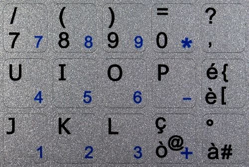 Italian Notebook Non-Transparent Keyboard Decals - Black, White or Silver Background (Silver) | Durable Vinyl Stickers for MacBook, Laptop & Keyboard Customization | Perfect for Office, School & Personal Style Upgrade