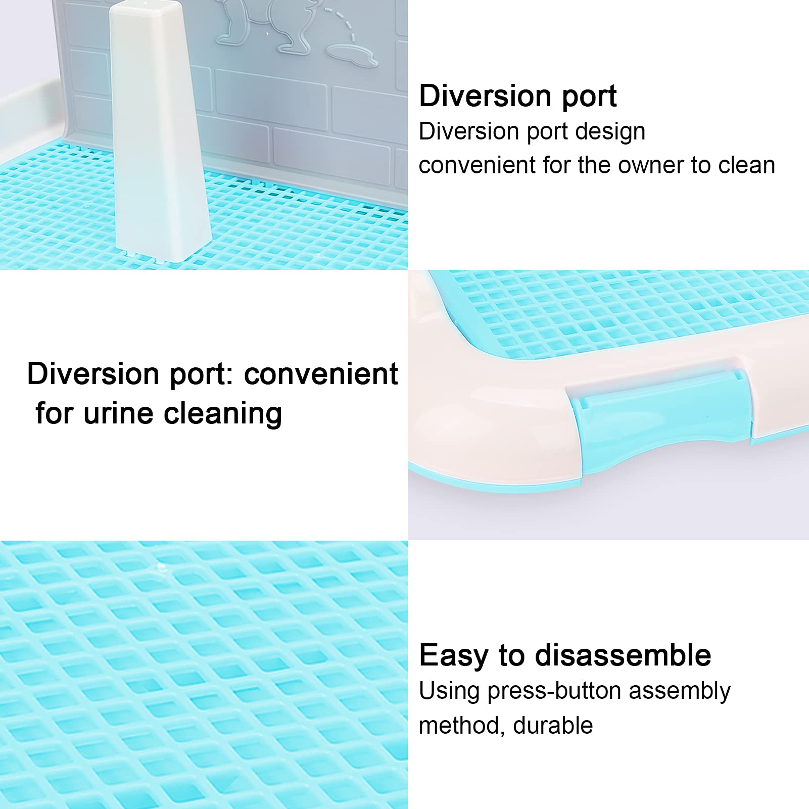 Zerodis Indoor Dog Potty Training Tray with Puppy Pads - Reusable Puppy Toilet for Housebreaking - Perfect for Small Dogs & Puppies in Apartments, Travel & Nighttime Use