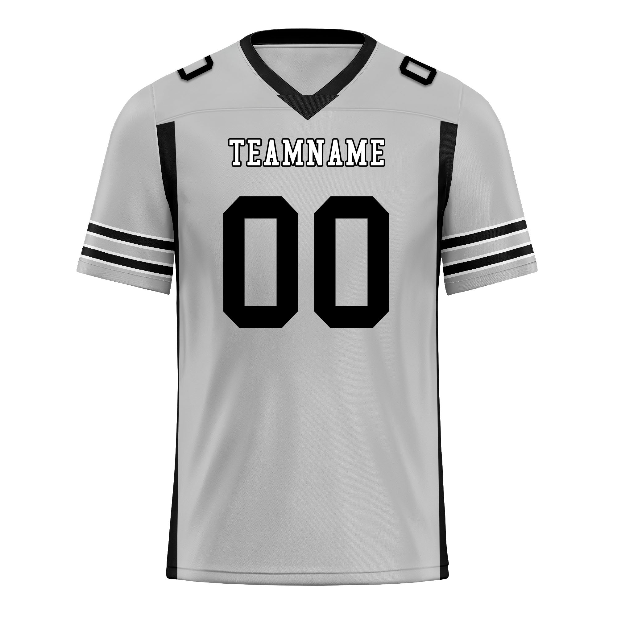 Custom Gray & Black Striped Sleeves Personalized Authentic Football Jersey FBJ02 D06055 - Perfect for Game Day, Team Sports & Fan Apparel