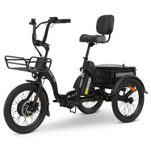 Go Bike TRIO Crossover Lightweight Foldable Electric Tricycle for Adults - 250W Motor, 20MPH, 30-50 Mile Range - Perfect for Commuting, Urban Travel & Senior Mobility