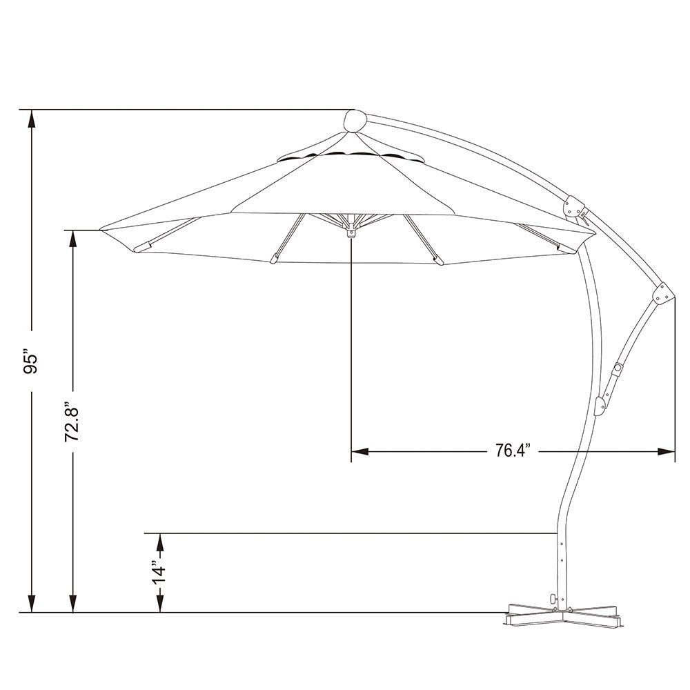 9-Foot California Offset Cantilever Patio Umbrella with Infinite Tilt & 360° Rotation - Fade-Resistant Fabric & Cross Section Base - Perfect for Poolside, Backyard, and Outdoor Dining Areas