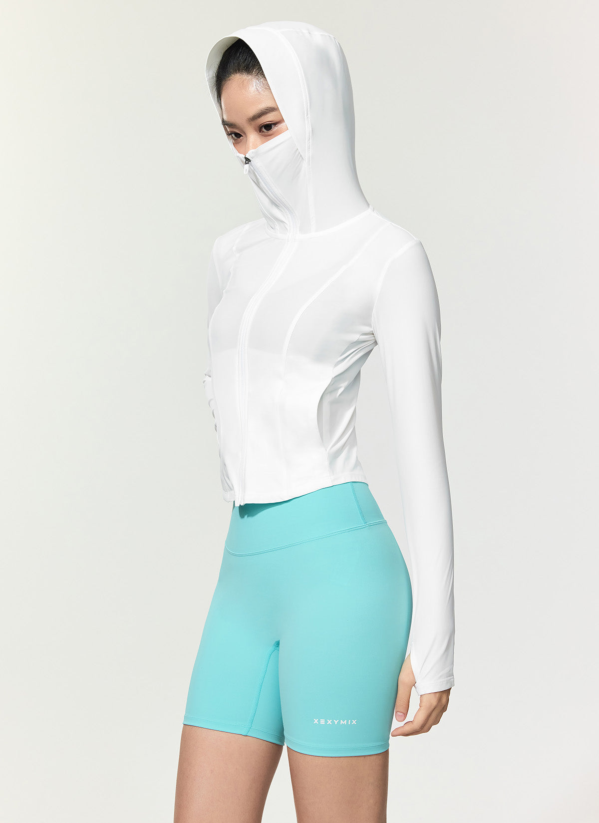 Lightweight Cooling Slim Fit Crop Hoodie Jacket for Women - Breathable Summer Workout & Casual Wear