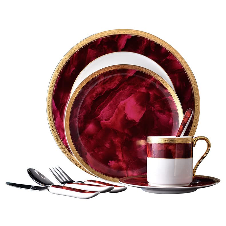 Premium 16-Piece Bone China Dinnerware Set for 4 - Elegant Plates, Bowls & Cups - Easter & Holiday Dining, Formal Dinner Parties, Everyday Kitchen Use