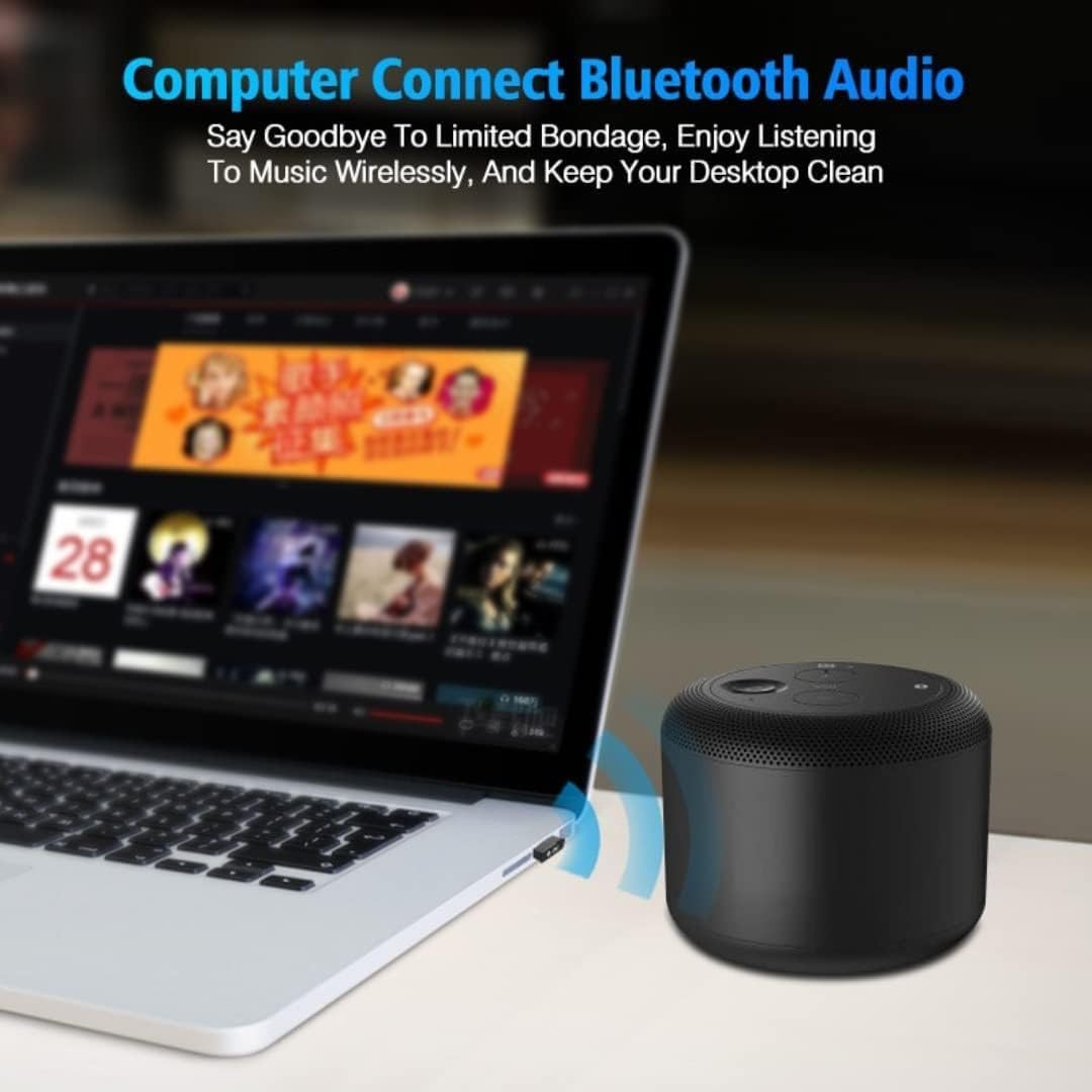 Nano USB Bluetooth 5.0 Adapter for PC Laptop - Wireless Audio & Device Connector for Windows 10/8/7