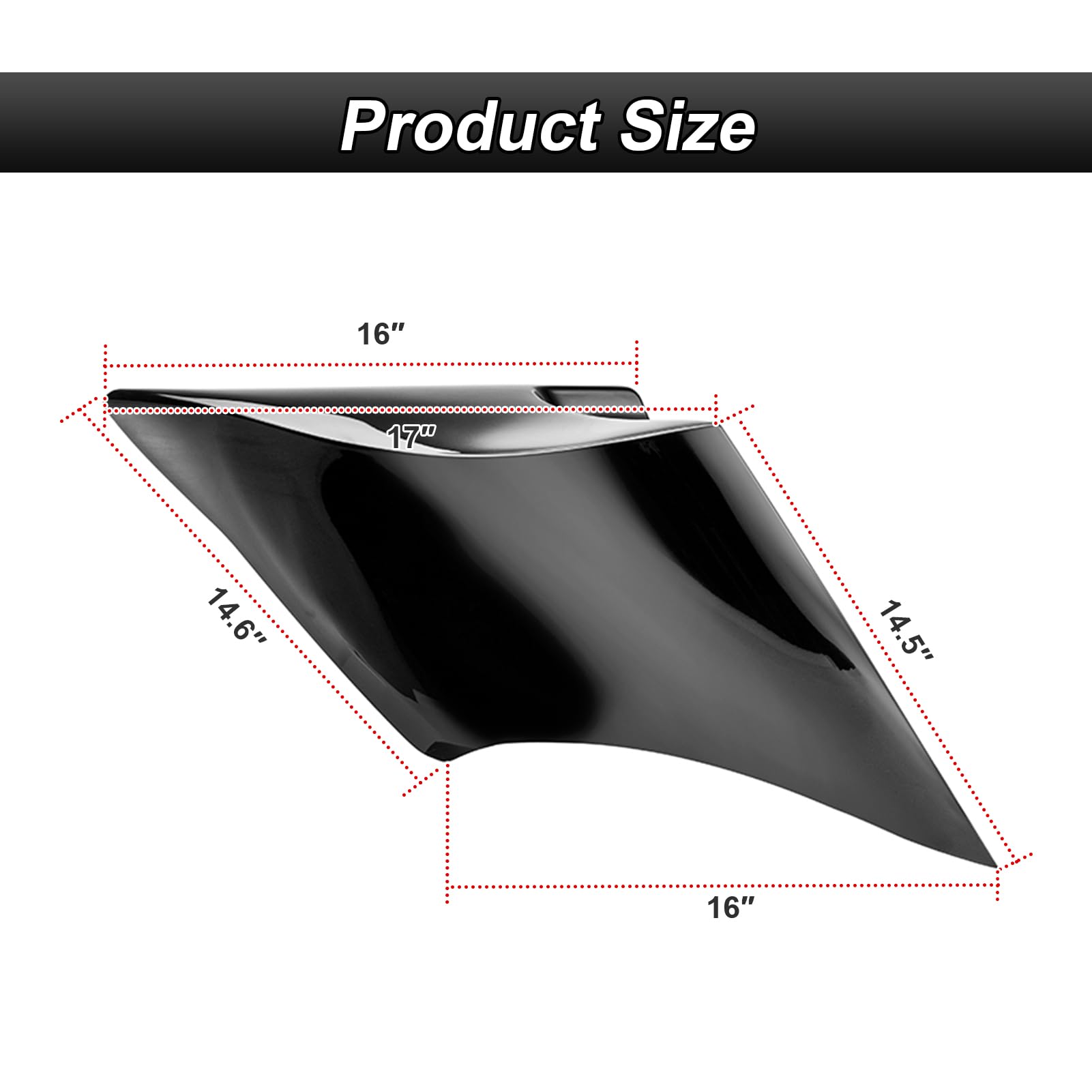 Premium Mofun Stretched Extended Side Panel Cover & Bags for Harley Touring Baggers - Compatible with Road King, Street Glide, Electra Glide (2014-2023) - Durable Black Motorcycle Luggage for Long Rides & Road Trips