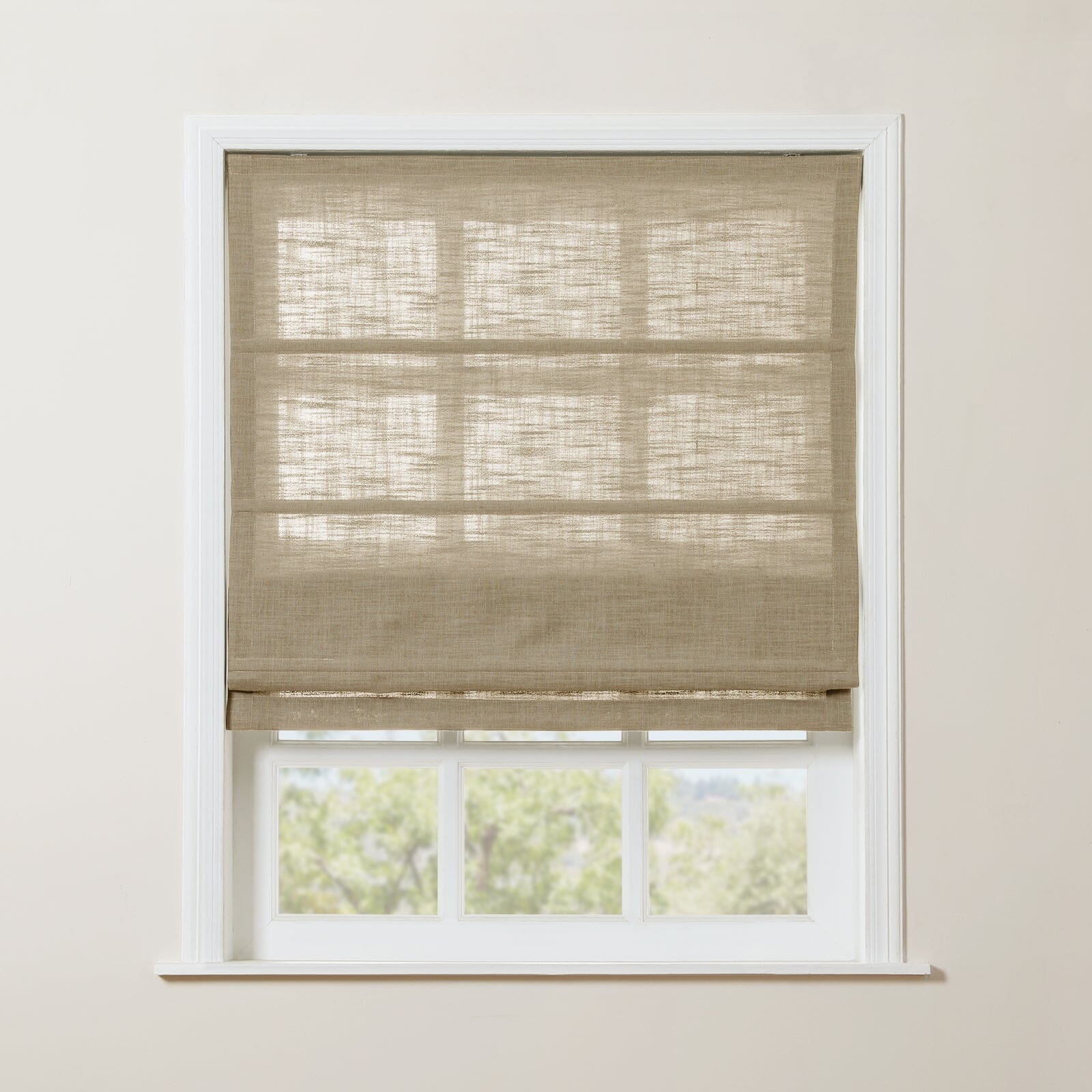 Linen Roman Shade Cordless Window Treatment - Blackout Custom Size for Living Room & Bedroom | Home Decor & Light Control Solution