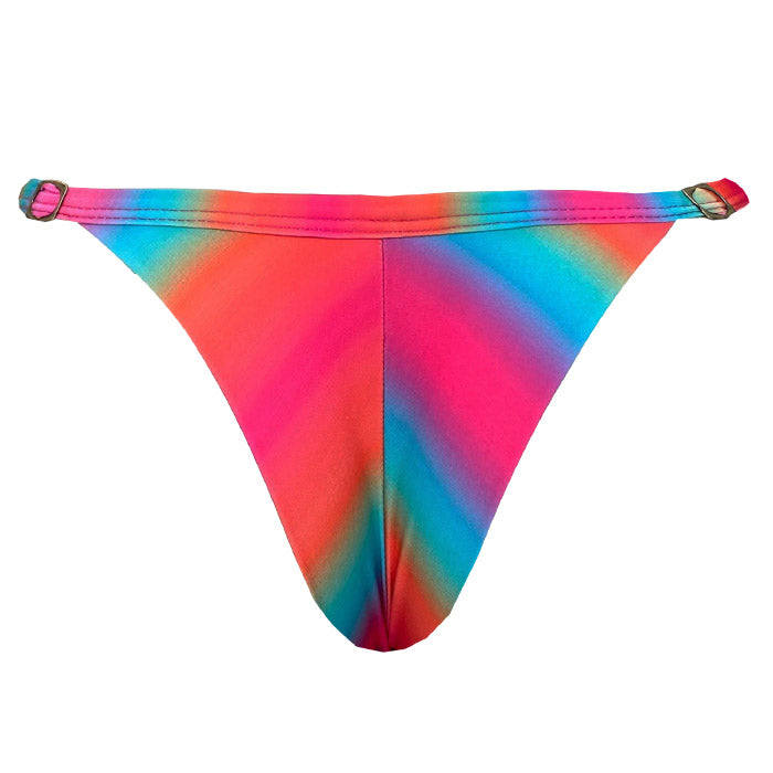 Vibrant Rainbow Brazilian Thong Bikini Bottom - Sexy Swimwear for Beach, Pool & Summer Vacations