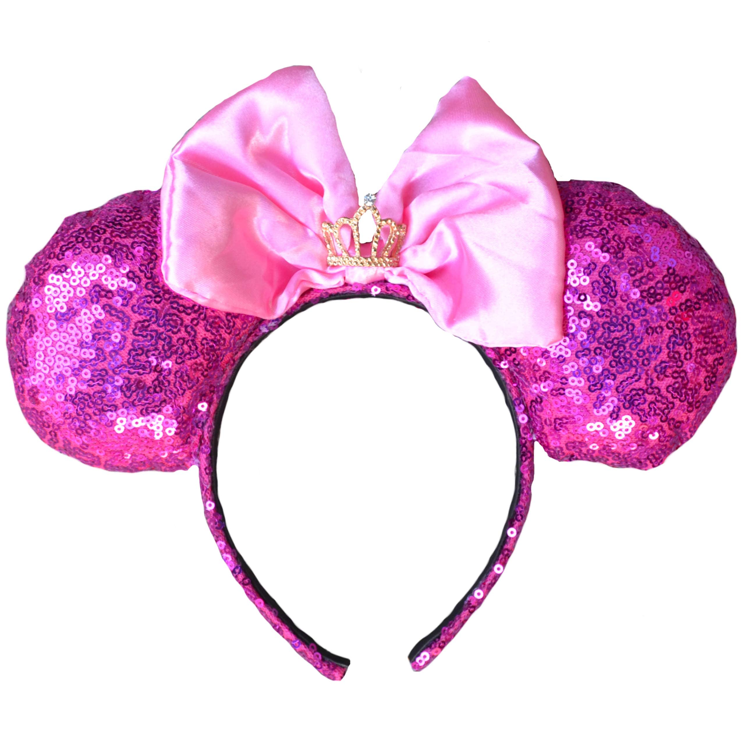 Charmed Creations - Princess Inspired Bow Headband & Mouse Ears for Disney Parties, Birthday Celebrations, Cosplay & Theme Parks - One Size Fits All Girls & Women