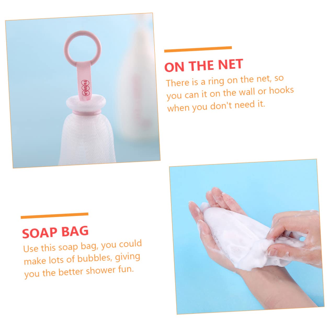 Angoily Soap Bar Bubble Maker - 4 Pack Skin Care Scrubber & Soap Saver with Hydrating Pouch | Gentle Exfoliating Face Scrubber & Soap Holder for Shower, Bath & Spa | White PP Foam Kit & Cleaning Towel Sponge