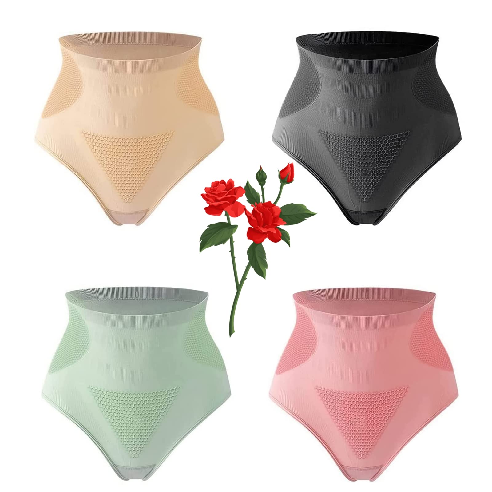 4Pcs Graphene Honeycomb Vaginal Tightening & Body Shaping Briefs for Women - Postpartum Recovery, Waist Slimming & Butt Lifting Underwear - Perfect for Yoga, Gym & Everyday Wear