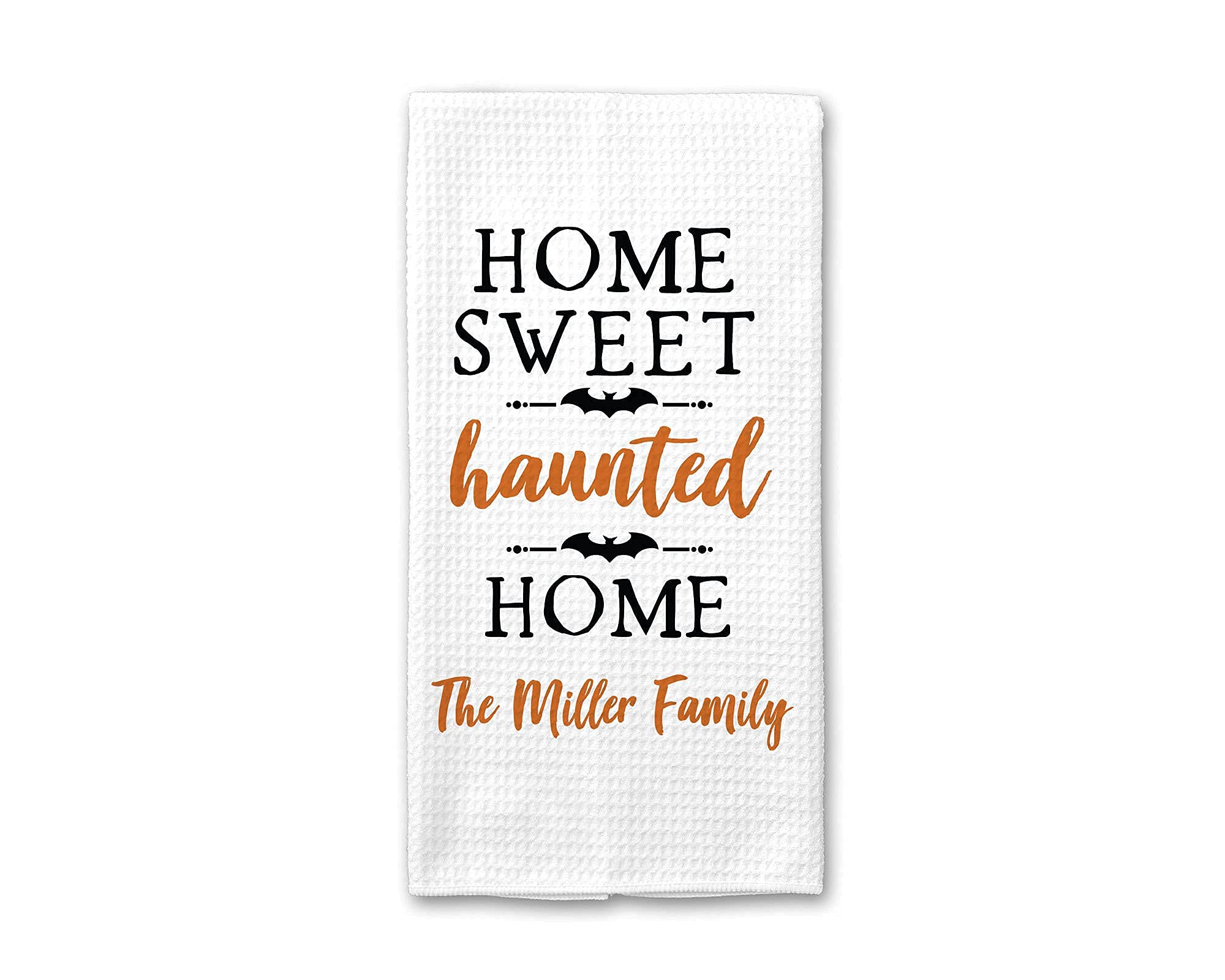 Spooky Halloween Kitchen Towel - Custom Waffle Weave Dish Towel for Haunted House Decor | Personalized Halloween Accessories & Kitchen Decor | Perfect for Halloween Parties, Haunted House Themed Kitchens, and Spooky Home Decor