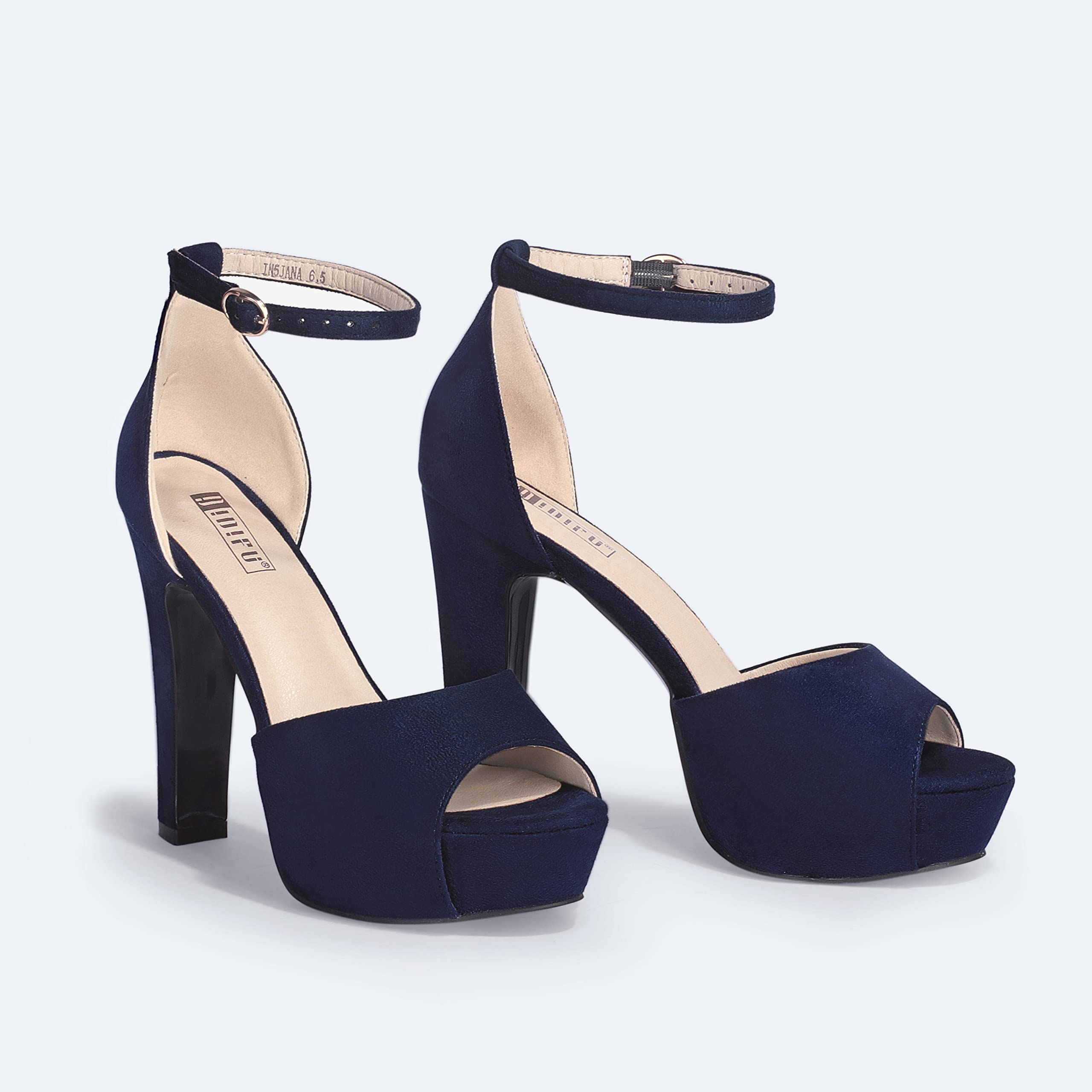 IDIFU Women's Platform Chunky High Heel Sandals - Peep Toe Ankle Strap Dress Shoes for Wedding, Party & Evening Events - Perfect for Brides, Prom & Special Occasions