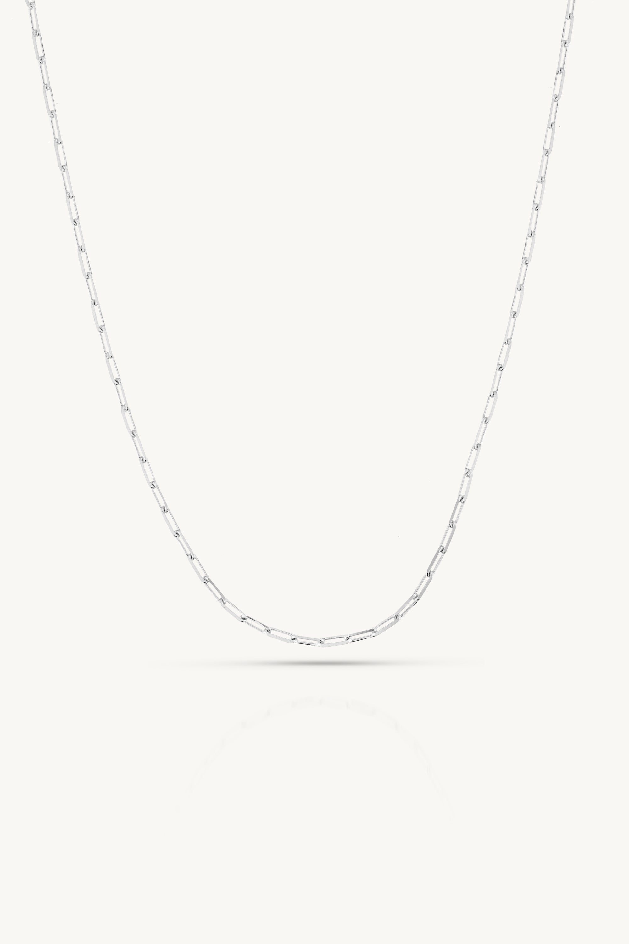Silver Paperclip Chain Necklace - Trendy Minimalist Jewelry for Women, Perfect for Layering & Everyday Wear