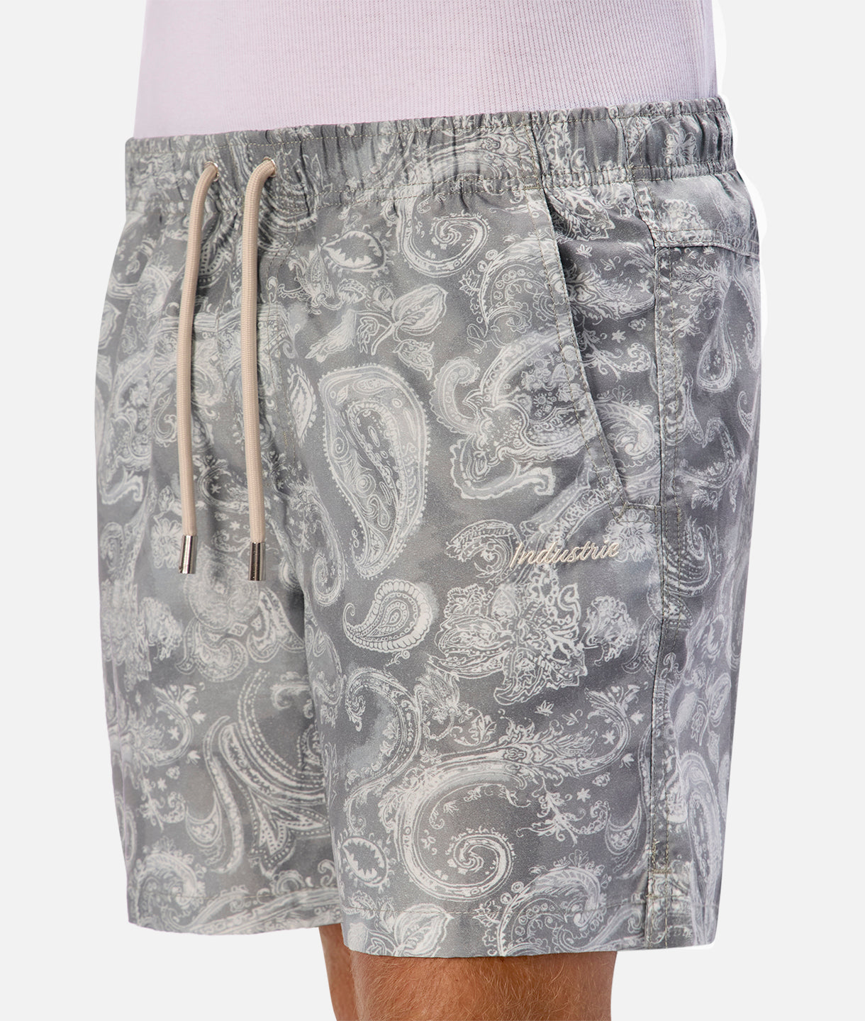 The Martino Swim Shorts for Men - Quick-Dry Sage Green & Off White Beach Shorts - Perfect for Swimming, Surfing, and Summer Vacations