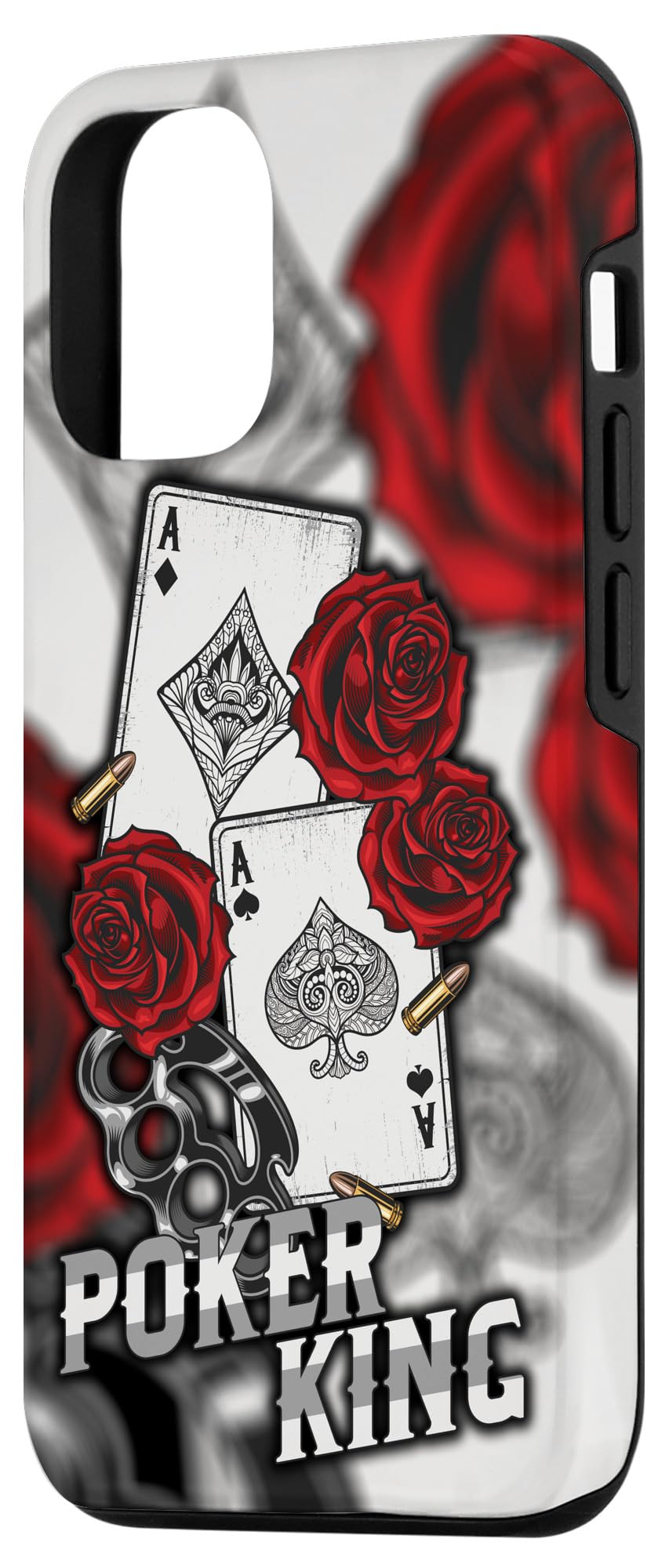 iPhone 12/12 Pro Case - Poker King Flowers Design with Bandit & Spades for Poker Players & Casino Lovers | Perfect for Poker Nights & Casino Parties