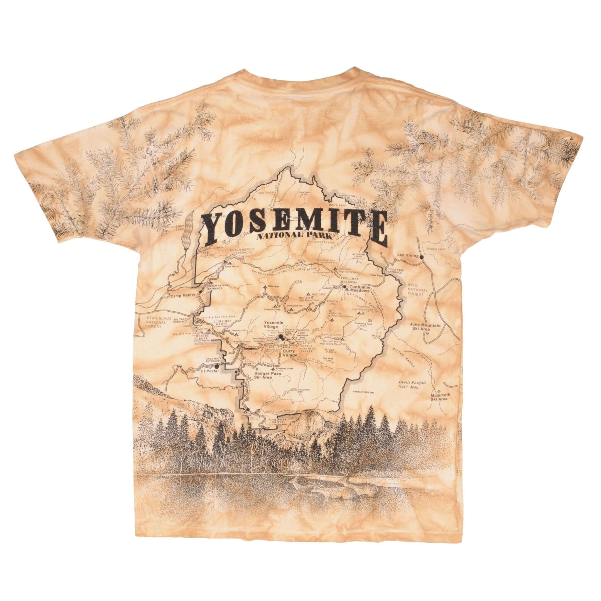 Vintage 1994 Yosemite National Park All Over Print T-Shirt XL - Made in USA - Perfect for Hiking, Camping & Outdoor Adventures