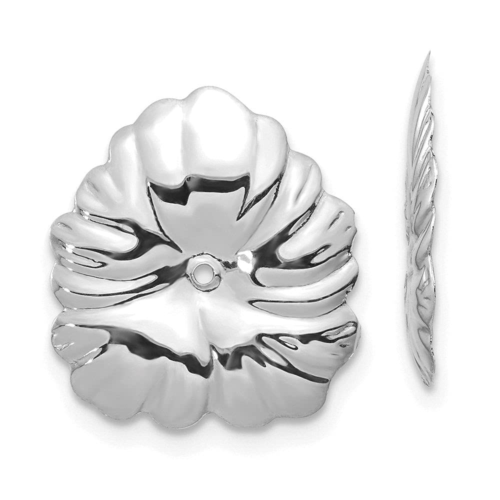 14K White Gold Floral Earring Jackets - Elegant Wedding & Bridal Jewelry Accessories
