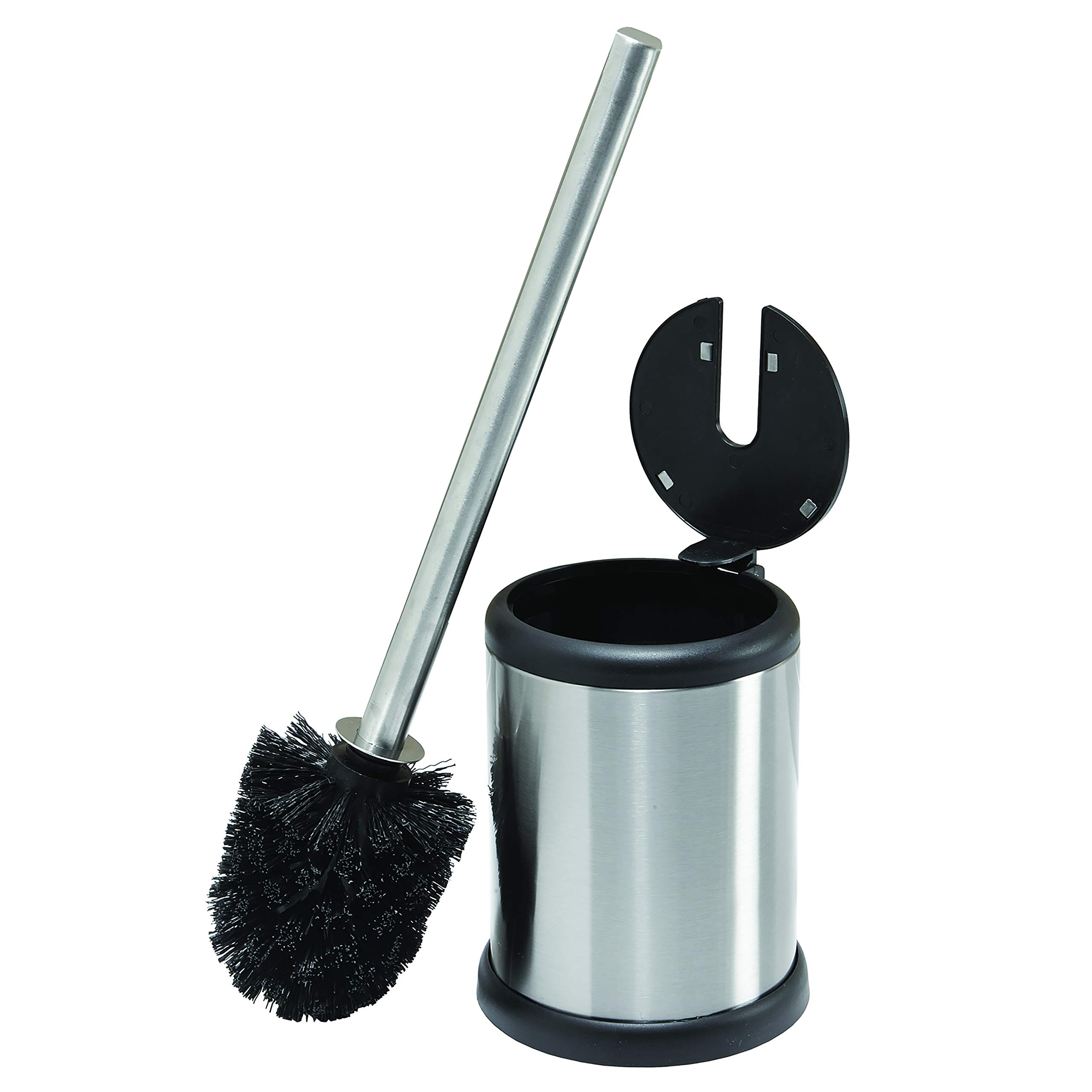 Bath Bliss Toilet Brush and Holder Set with Self-Closing Lid - 360° Rotating Brush Head for Deep Cleaning - Compact Stainless Steel Bathroom Cleaning Tool for Small Spaces - Perfect for Toilets, Sinks, and Tight Corners
