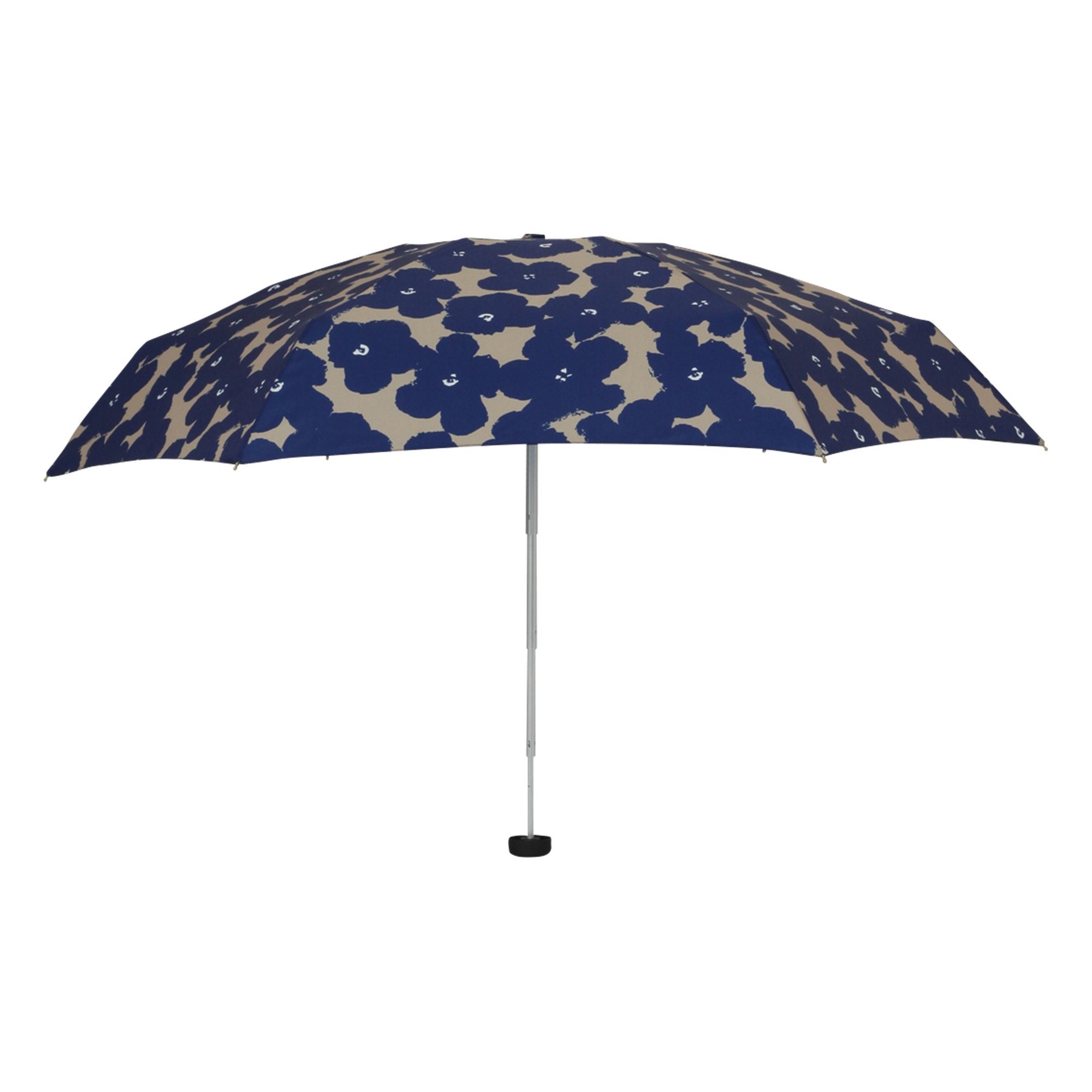Stylish Hana Print Compact Umbrella in Navy Blue - Perfect for Rainy Days, Travel & Outdoor Events
