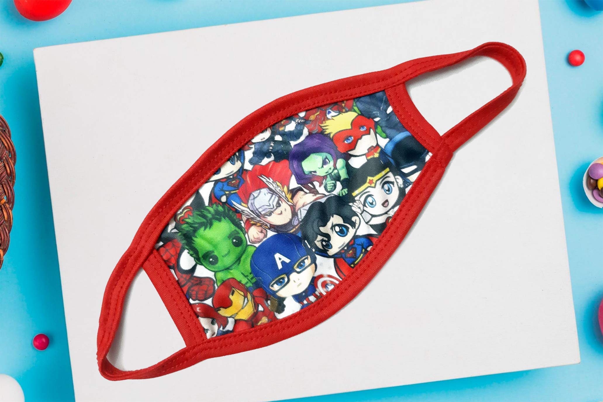 Cookiie Kids 4-Pack Cotton Face Masks for Children - Soft, Breathable & Comfortable for School, Travel & Daily Protection