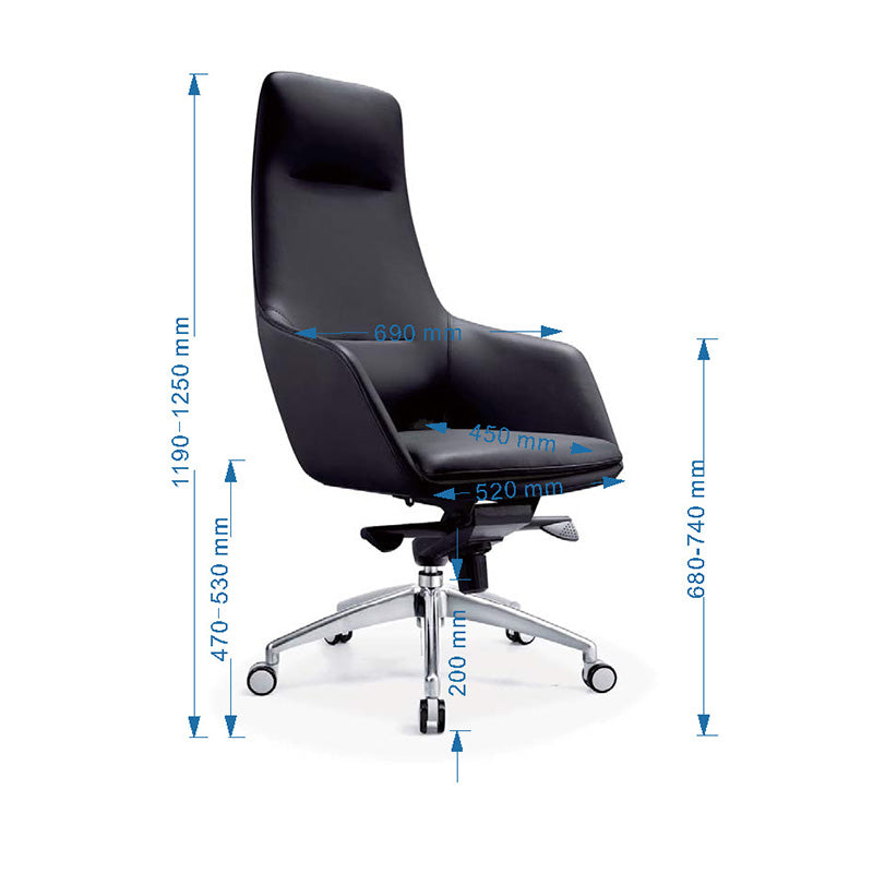 QUINN High Back Office Chair - Ergonomic Executive Desk Chair with Lumbar Support, Black - Perfect for Home Office, Gaming & Workspace Comfort