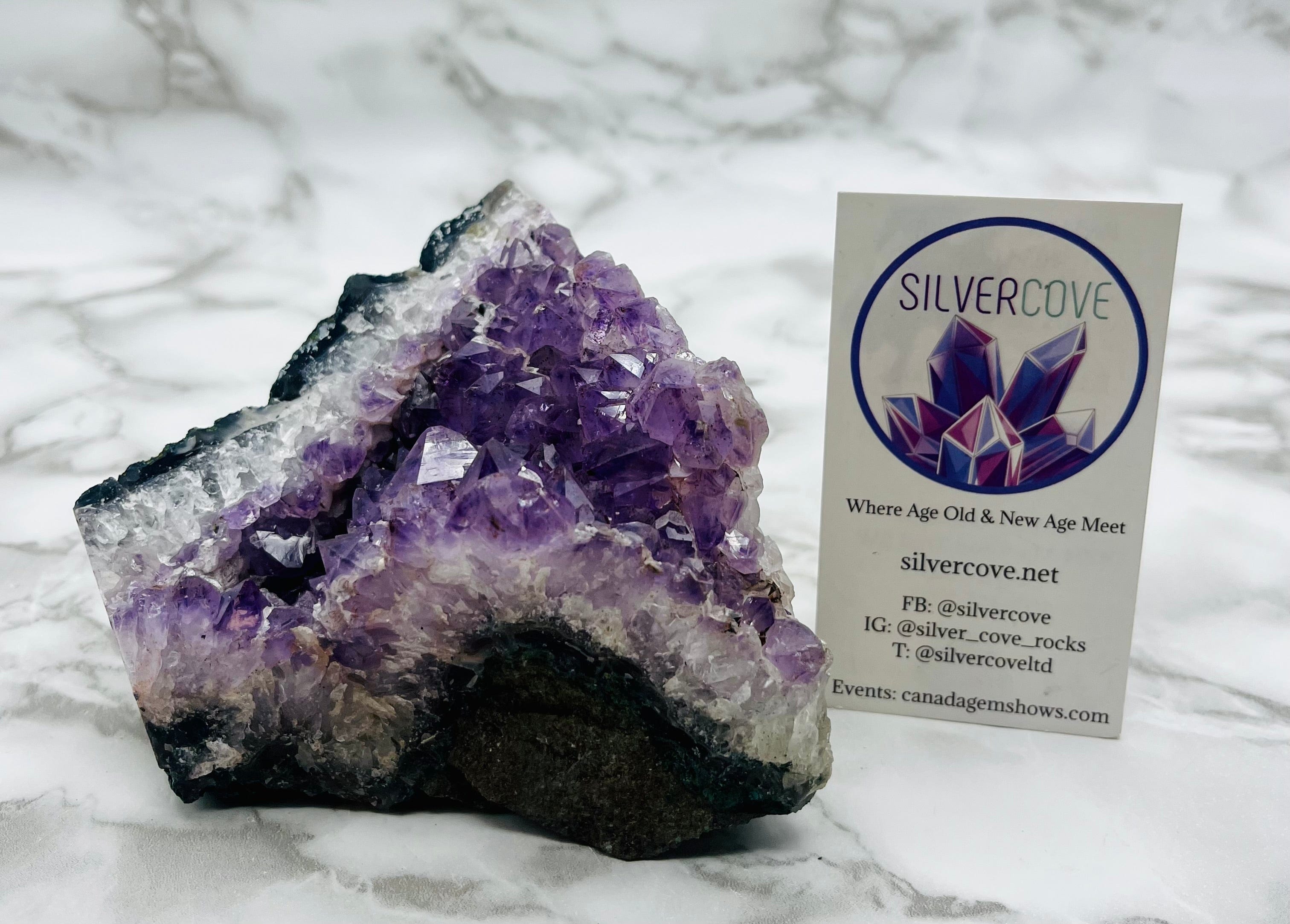 Natural Amethyst Cluster Specimen - Raw Purple Crystal Point for Home Decor, Meditation & Healing | Spiritual Gifts & Geode Collection