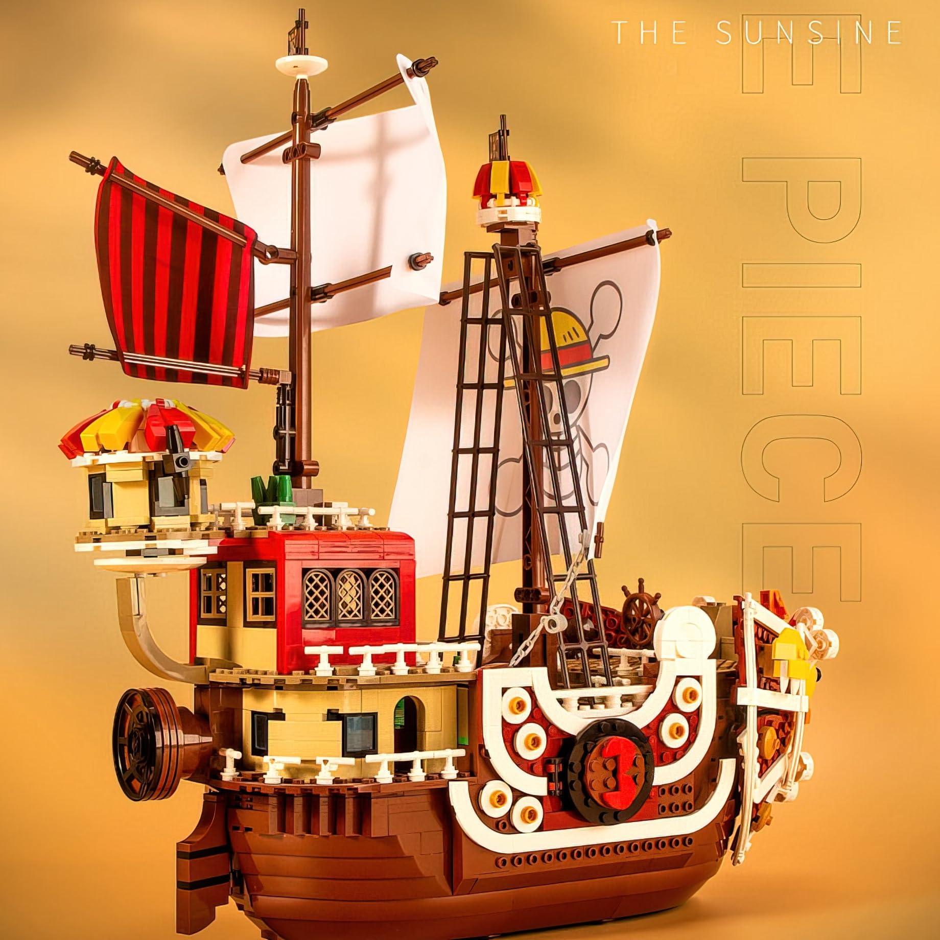 HI-REEKE 1484PCS Anime Pirate Ship Building Blocks Set - Thousand Sunny Brick Boat Battleship Model Toy Kit for Adults & Kids | Perfect for Collectors, Gifts, and Creative Play