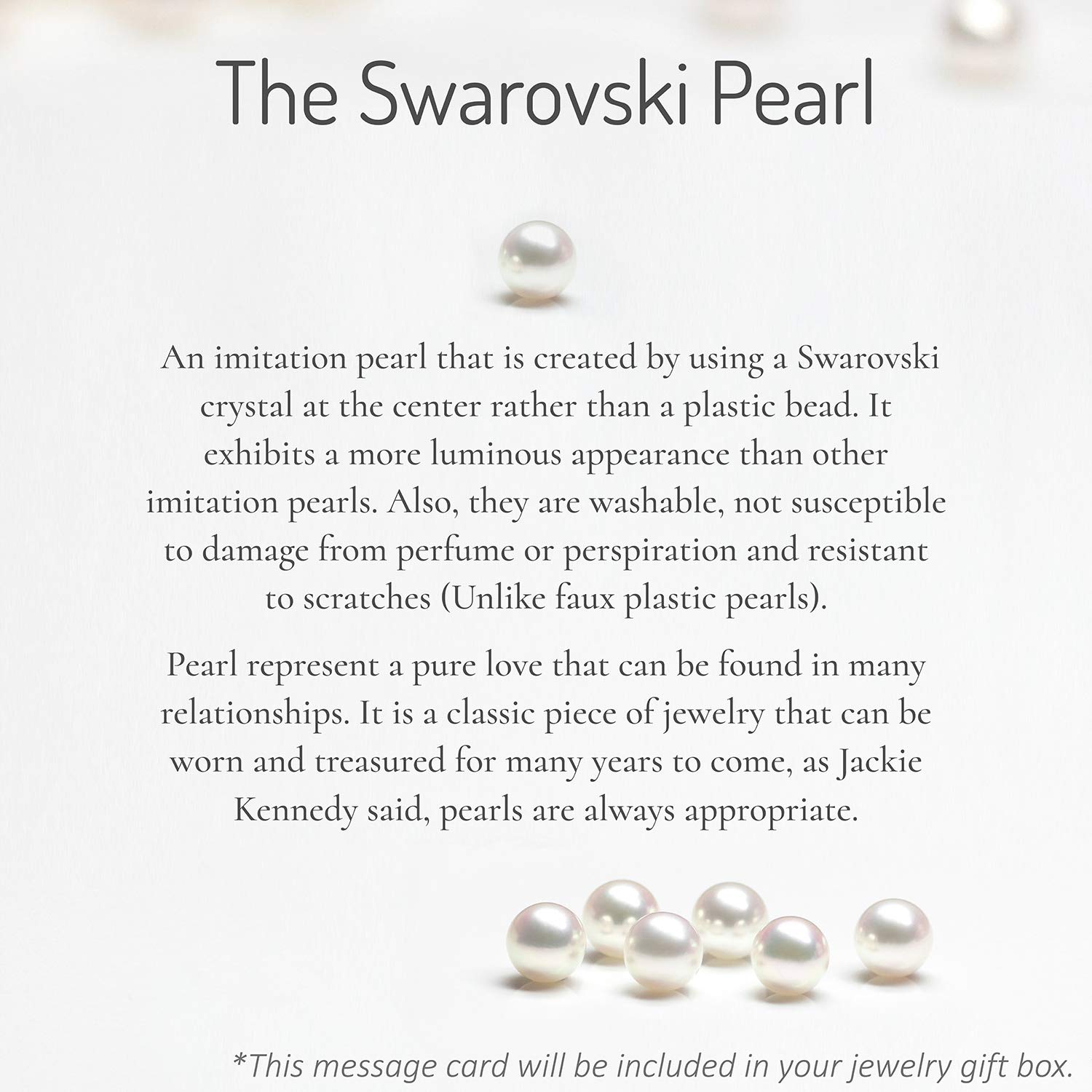 Swarovski Crystal Pearl Necklace for Women - Elegant Single Pearl Layered Necklace Jewelry Gift for Her, Perfect for Weddings, Parties & Special Occasions