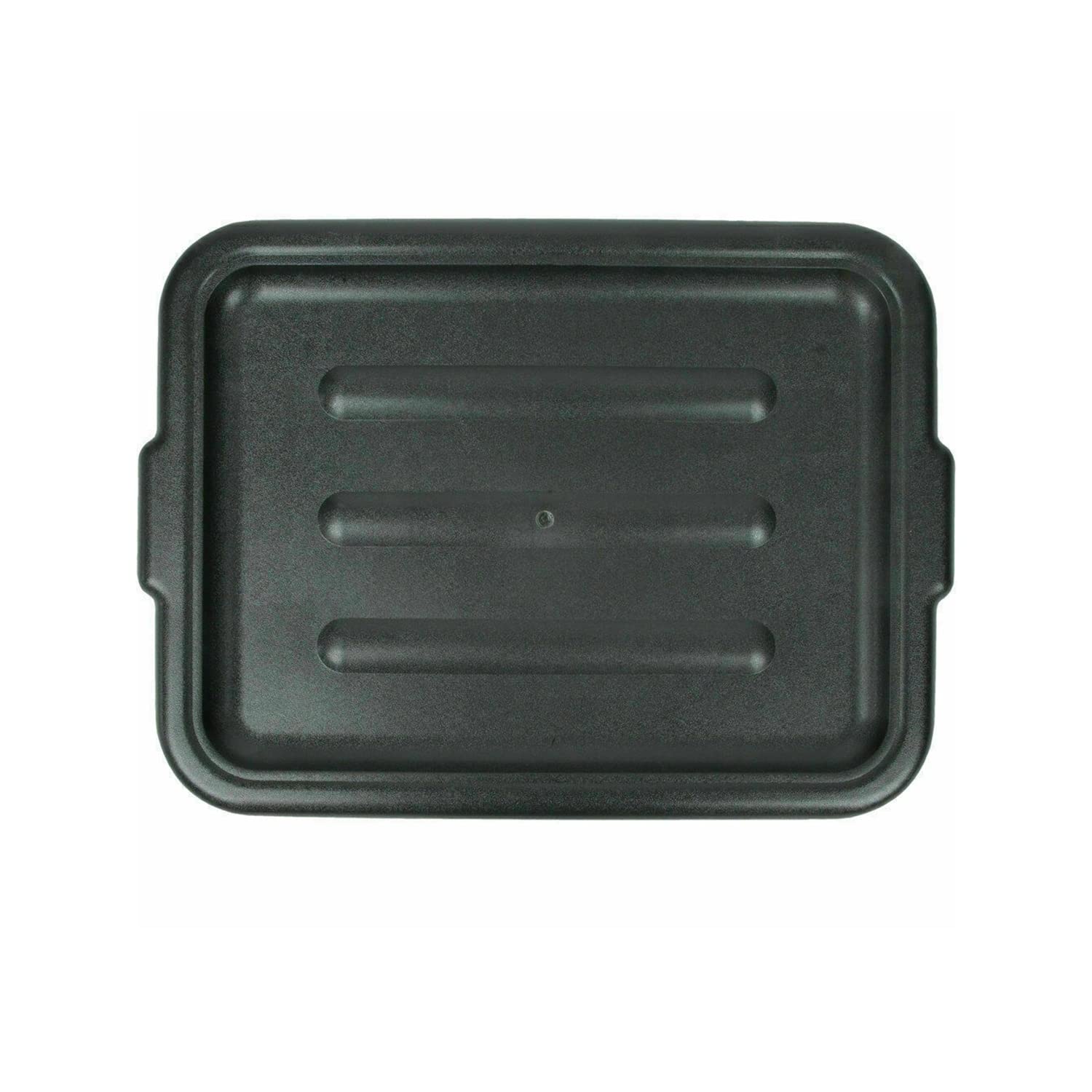 6-Pack Black Commercial Bus Tubs with Lids - 20