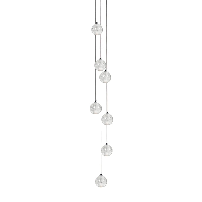 Elegant Ball Crystal Pendant Light - Modern Chandelier for Dining Room, Bedroom & Living Room Decor - Dimmable LED Hanging Light Fixture